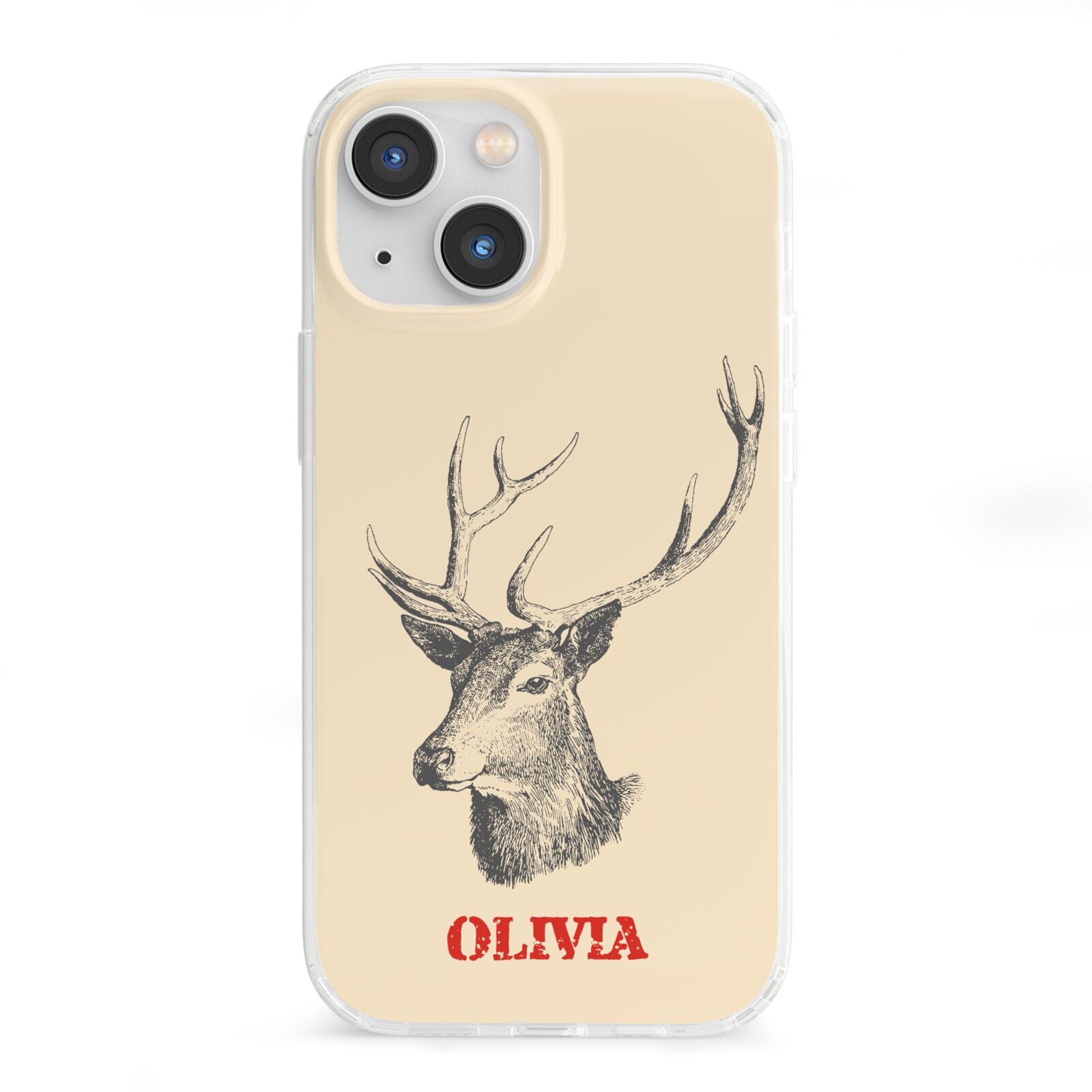 Personalised Rudolph iPhone 13 Mini Clear Bumper Case