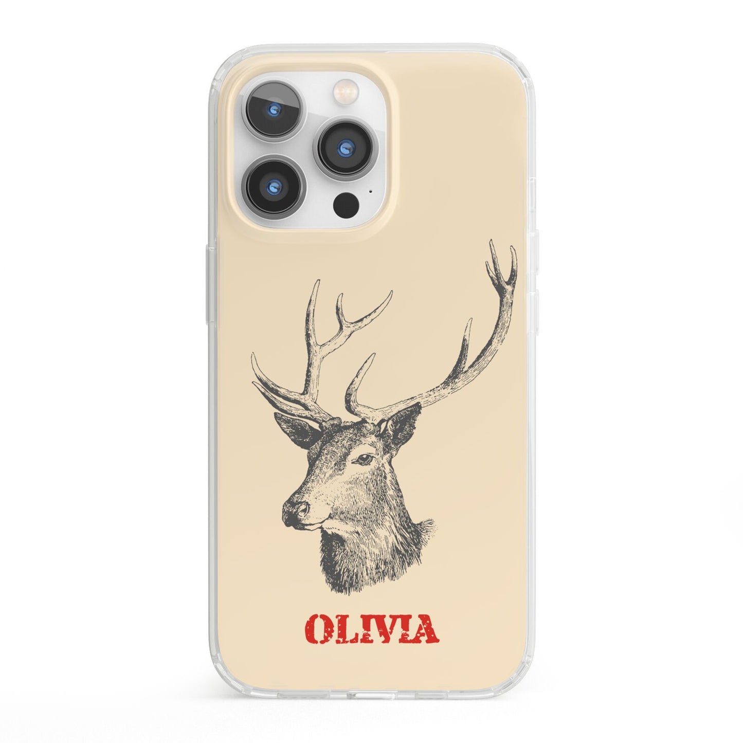 Personalised Rudolph iPhone 13 Pro Clear Bumper Case