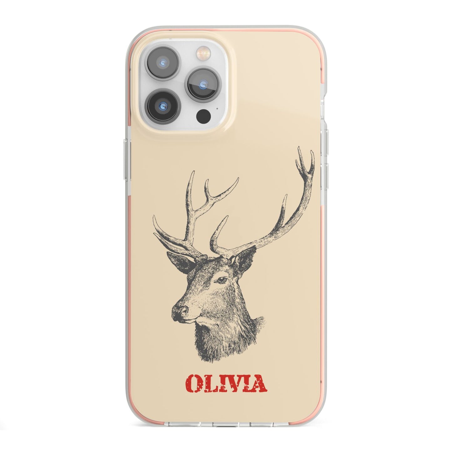 Personalised Rudolph iPhone 13 Pro Max TPU Impact Case with Pink Edges