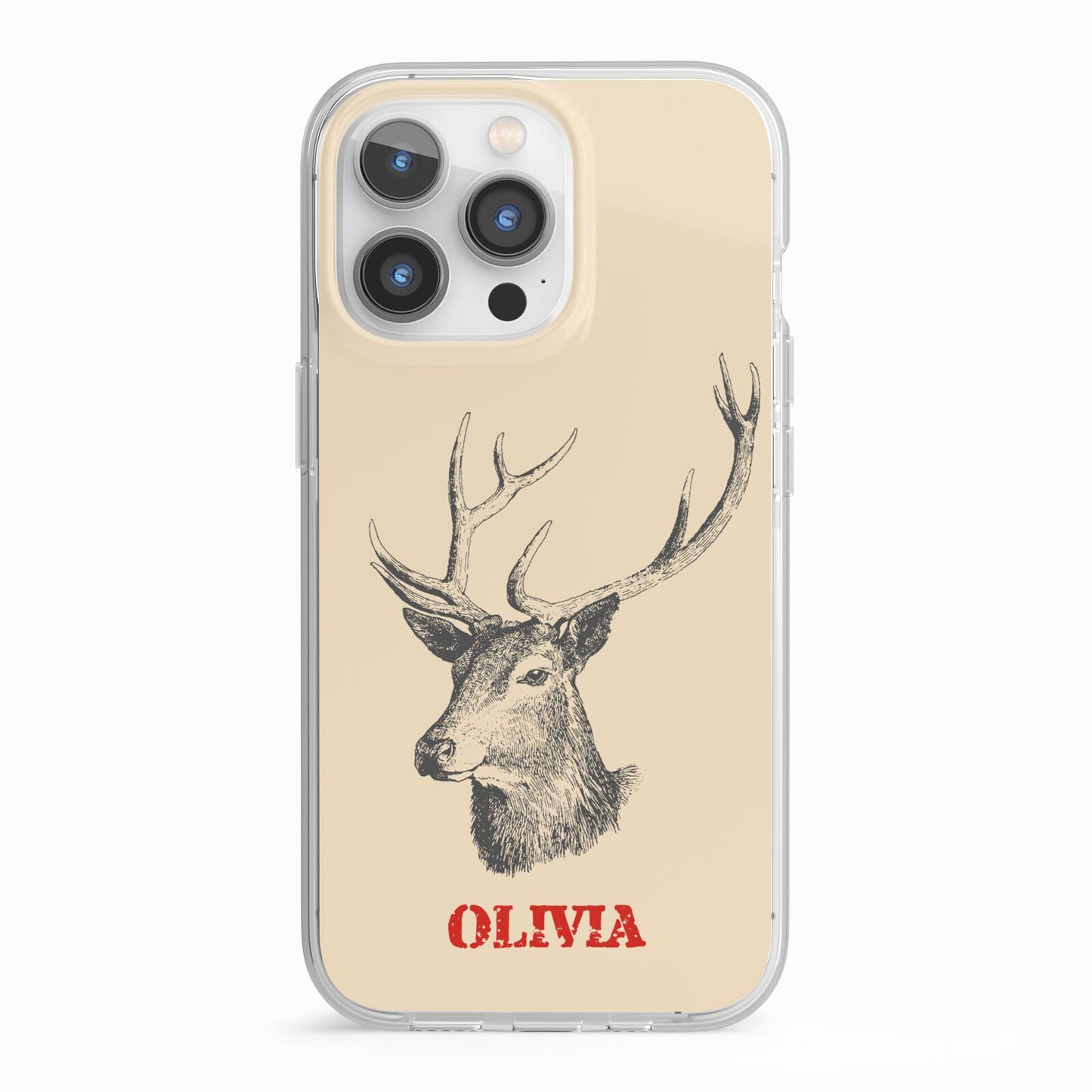 Personalised Rudolph iPhone 13 Pro TPU Impact Case with White Edges