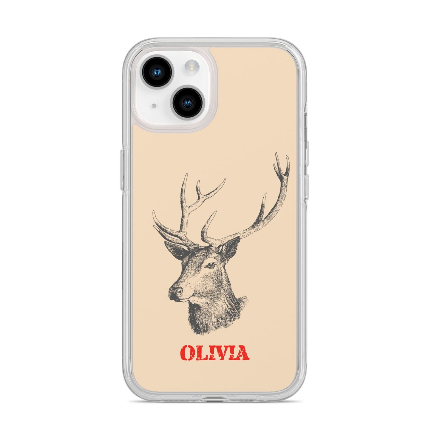 Personalised Rudolph iPhone 14 Clear Tough Case Starlight