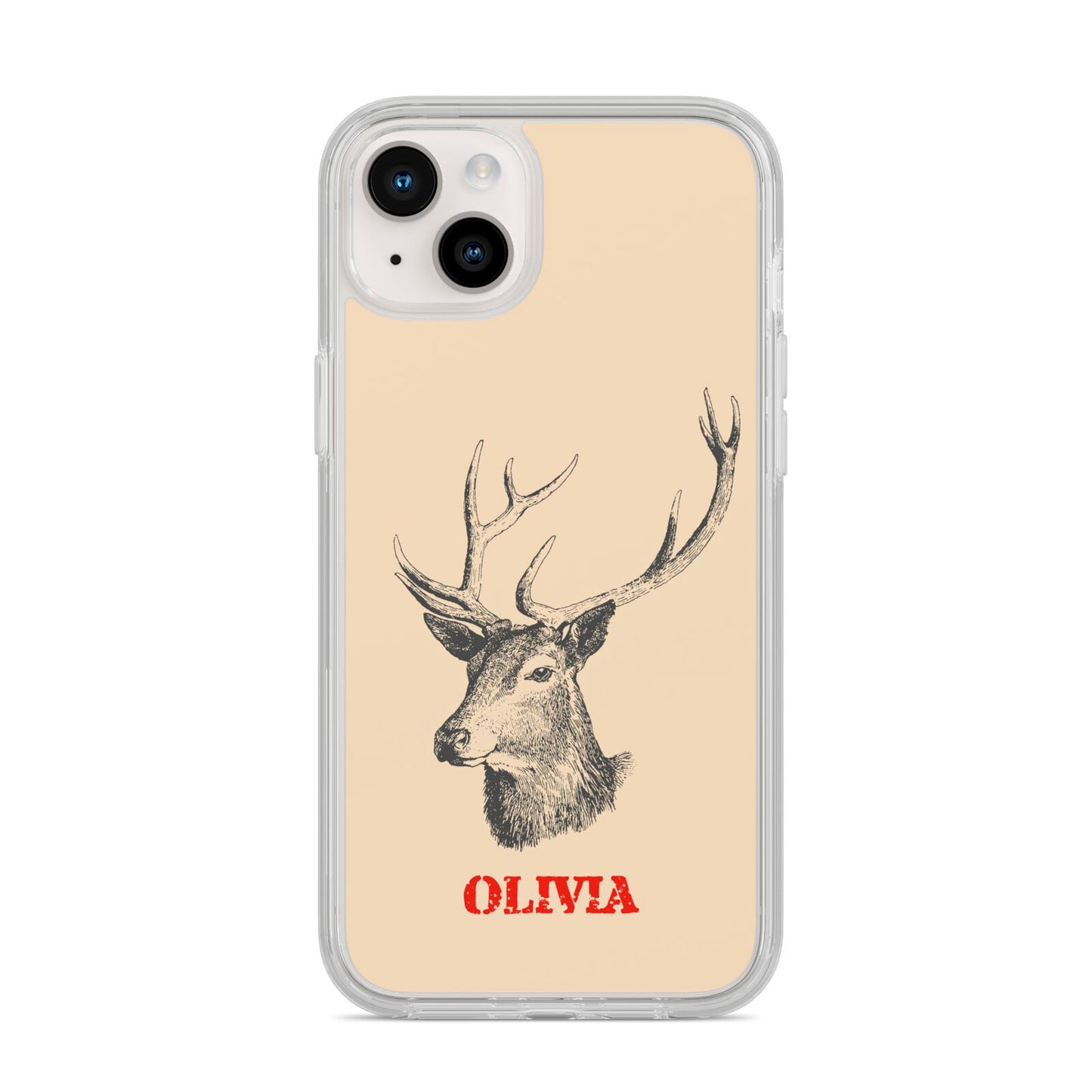 Personalised Rudolph iPhone 14 Plus Clear Tough Case Starlight