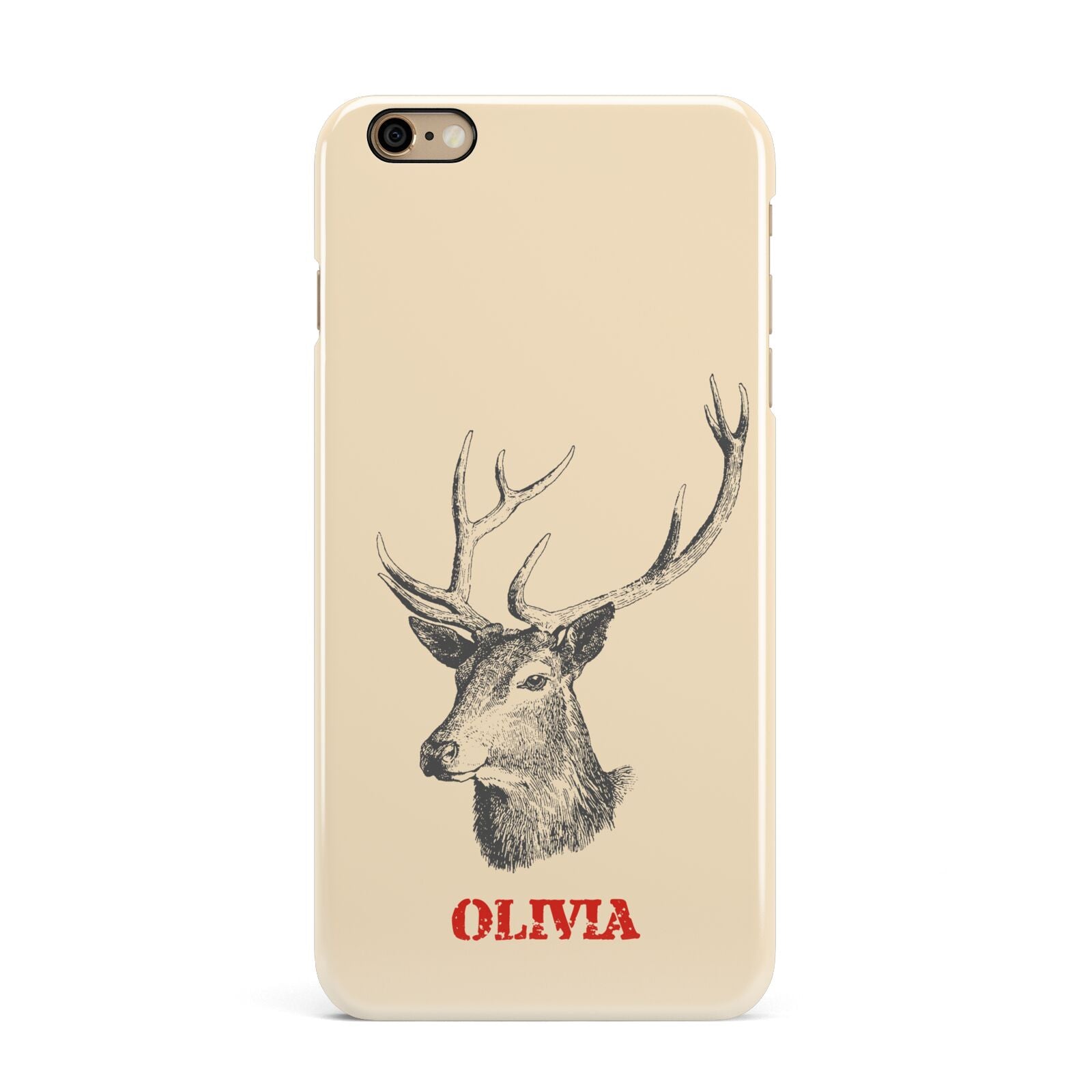 Personalised Rudolph iPhone 6 Plus 3D Snap Case on Gold Phone