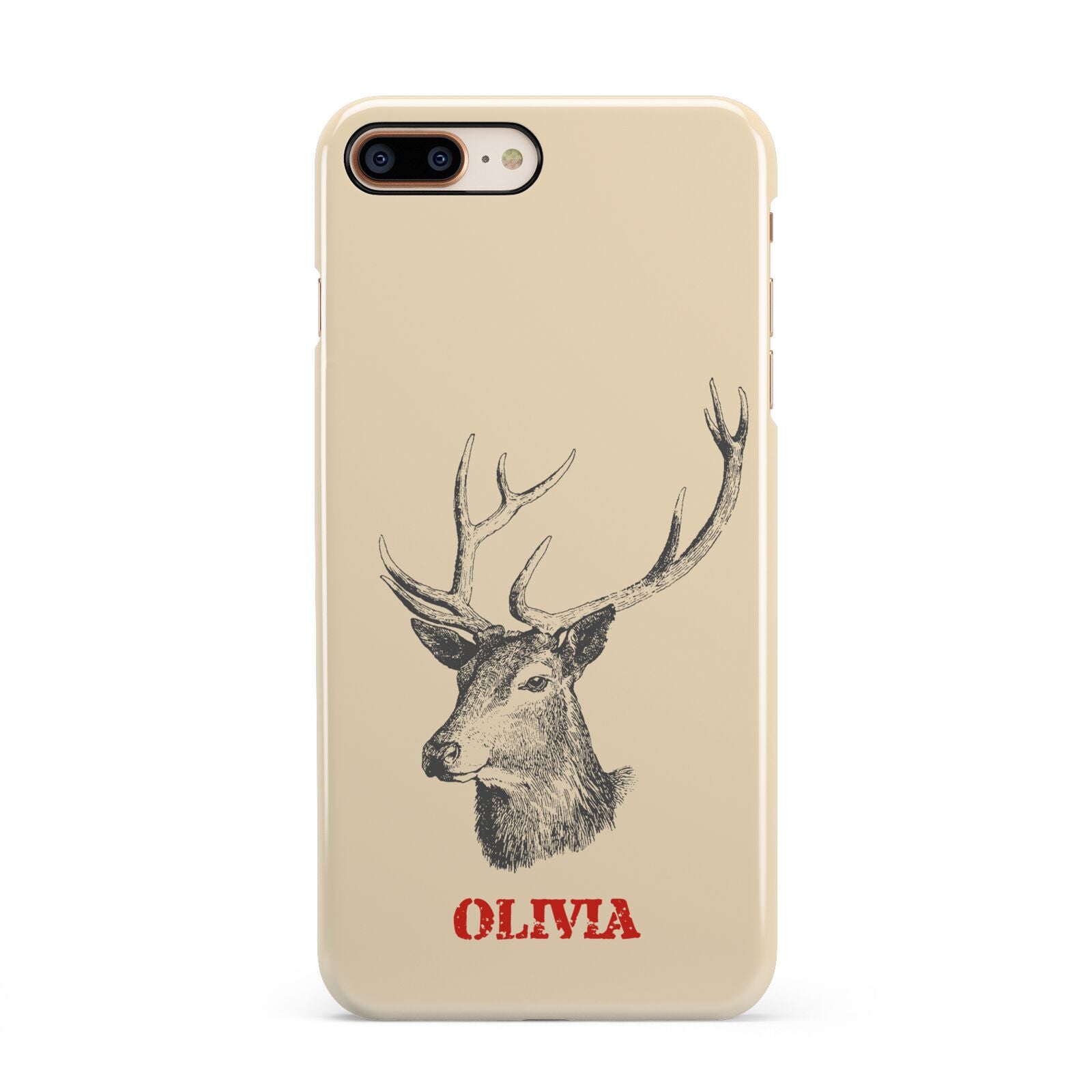 Personalised Rudolph iPhone 8 Plus 3D Snap Case on Gold Phone