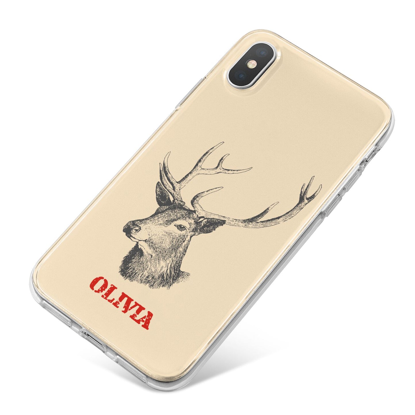 Personalised Rudolph iPhone X Bumper Case on Silver iPhone