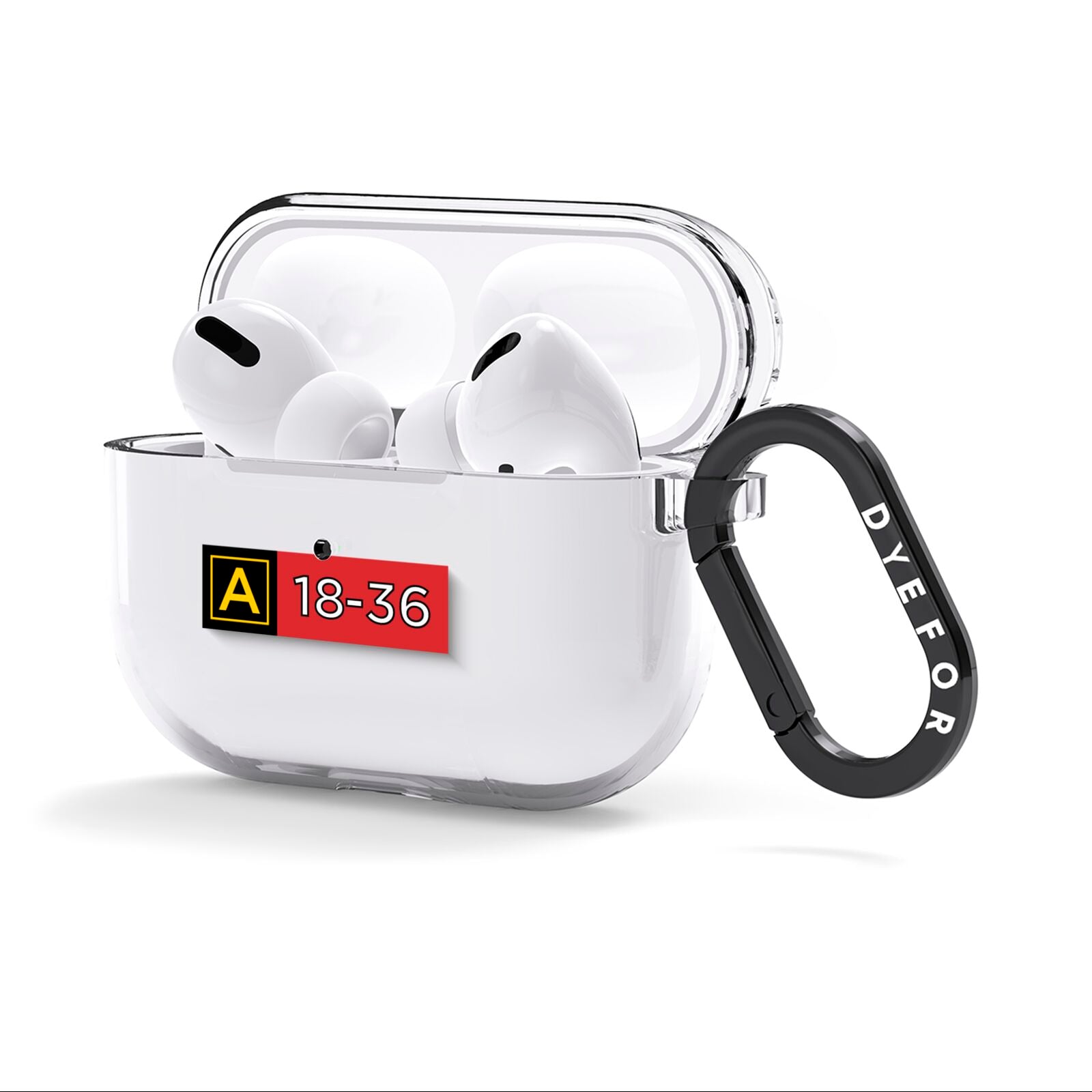 Personalised Runway Holding Position AirPods Clear Case 3rd Gen Side Image