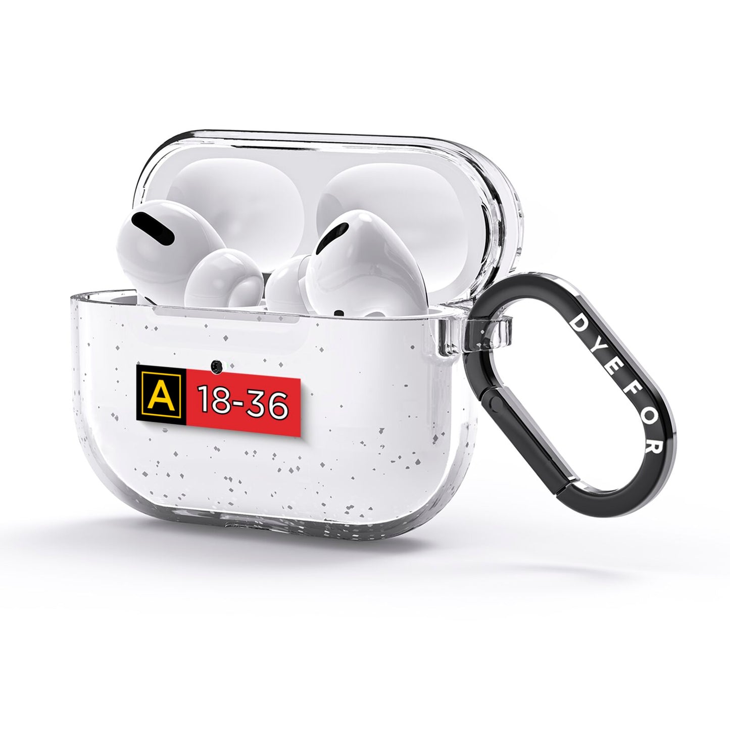 Personalised Runway Holding Position AirPods Glitter Case 3rd Gen Side Image