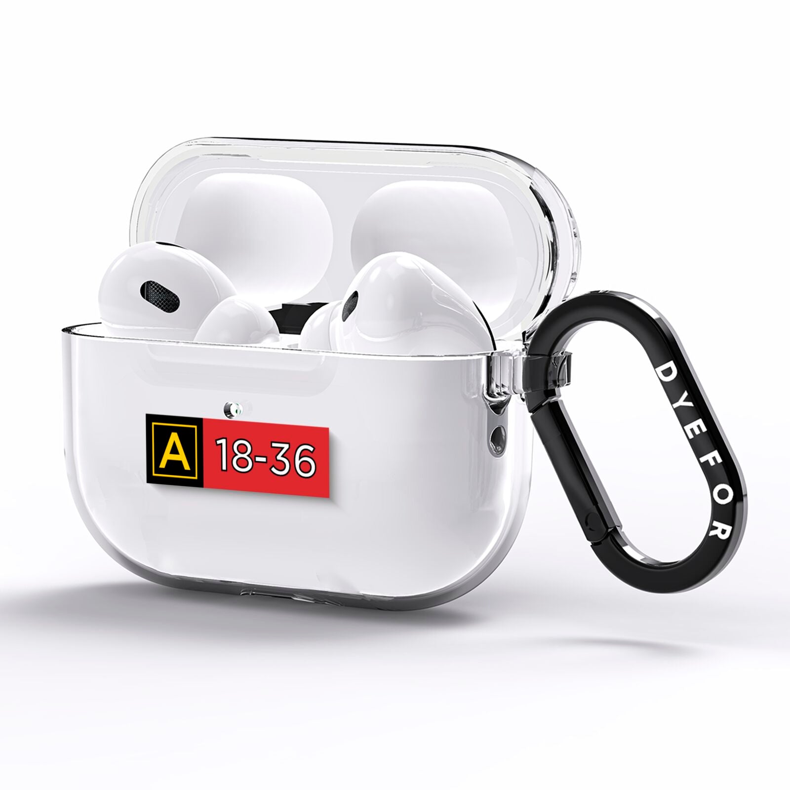 Personalised Runway Holding Position AirPods Pro Clear Case Side Image