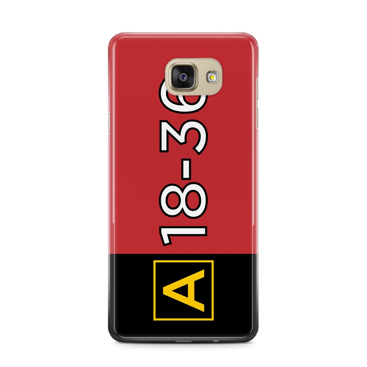 Personalised Runway Holding Position Samsung Galaxy A7 2016 Case on gold phone