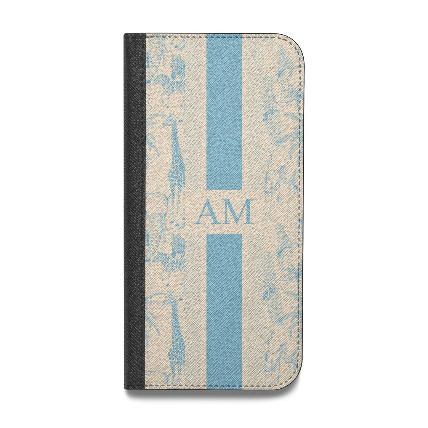 Personalised Safari Vegan Leather Flip iPhone Case