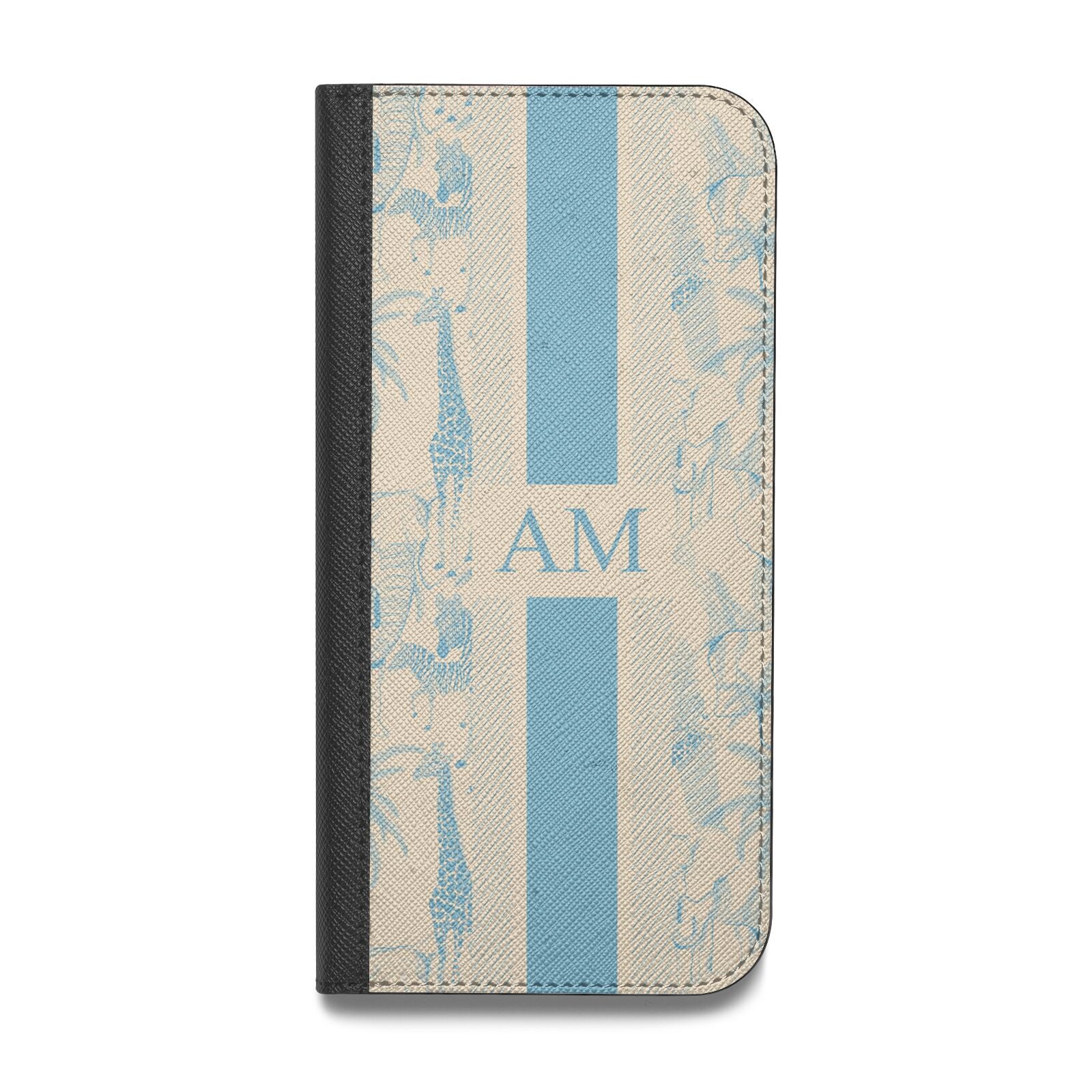 Personalised Safari Vegan Leather Flip iPhone Case