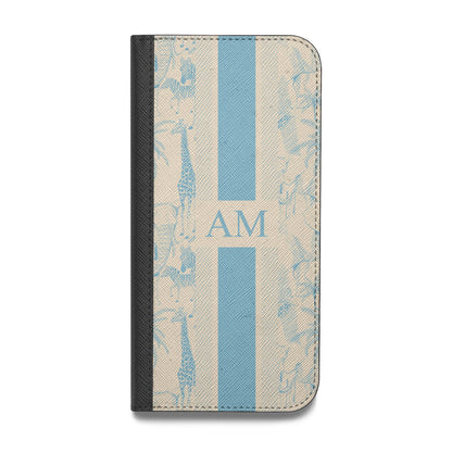 Personalised Safari Vegan Leather Flip iPhone Case