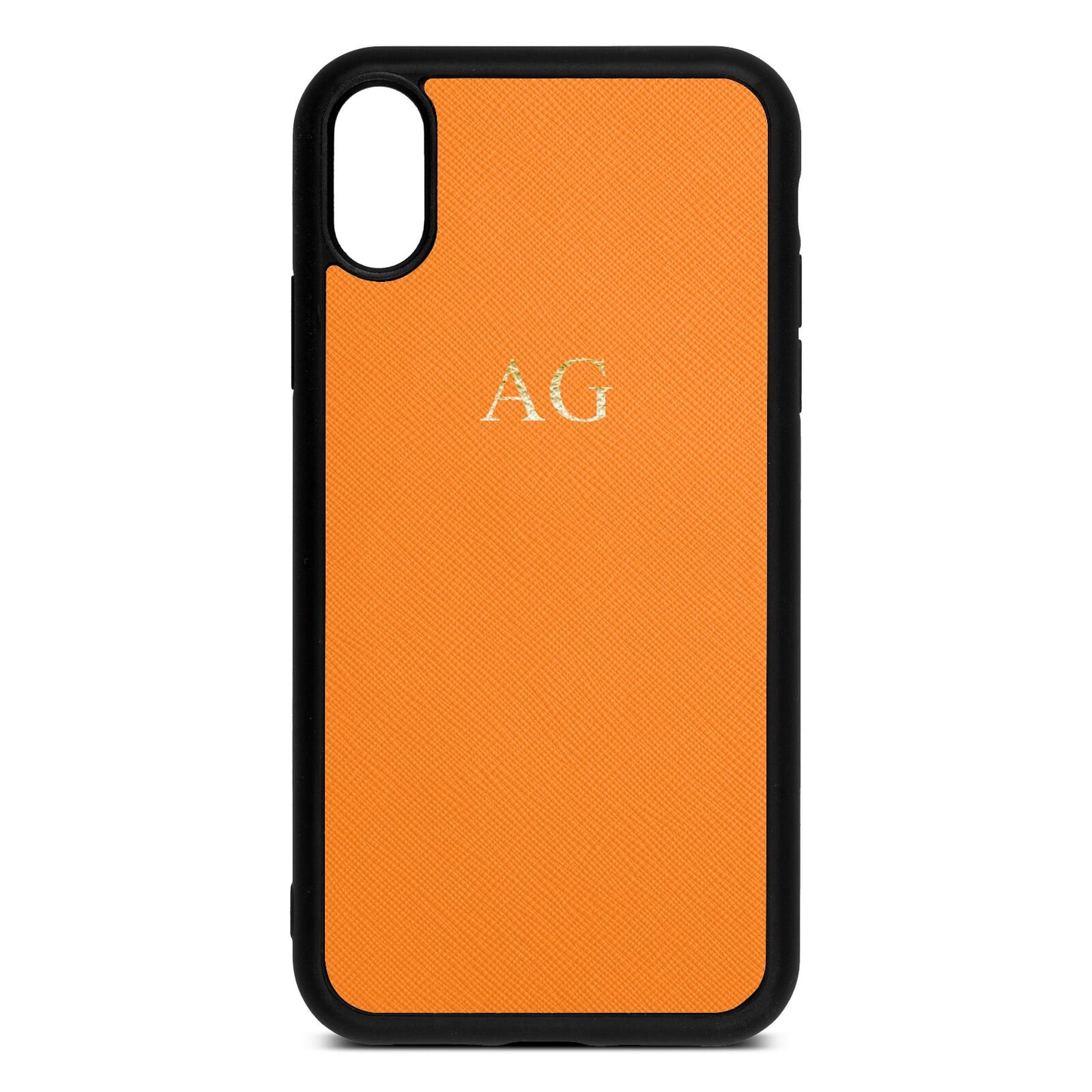 Personalised Saffron Saffiano Leather iPhone Xr Case