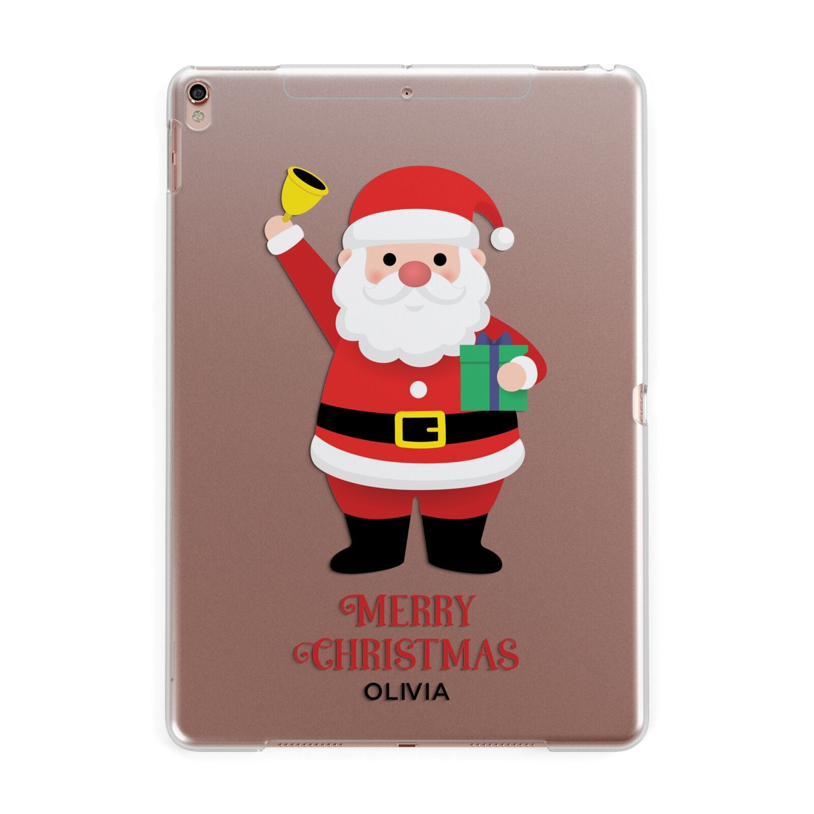 Personalised Santa Apple iPad Rose Gold Case