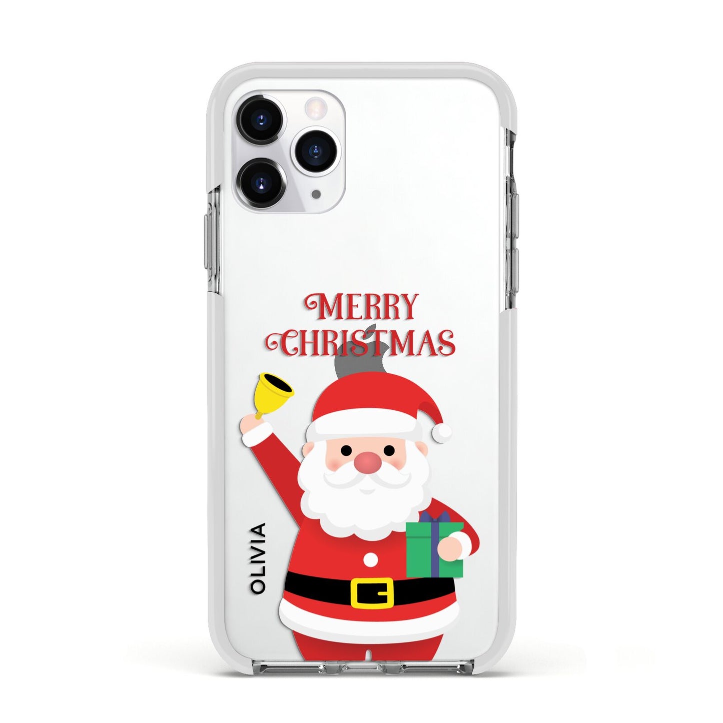 Personalised Santa Apple iPhone 11 Pro in Silver with White Impact Case