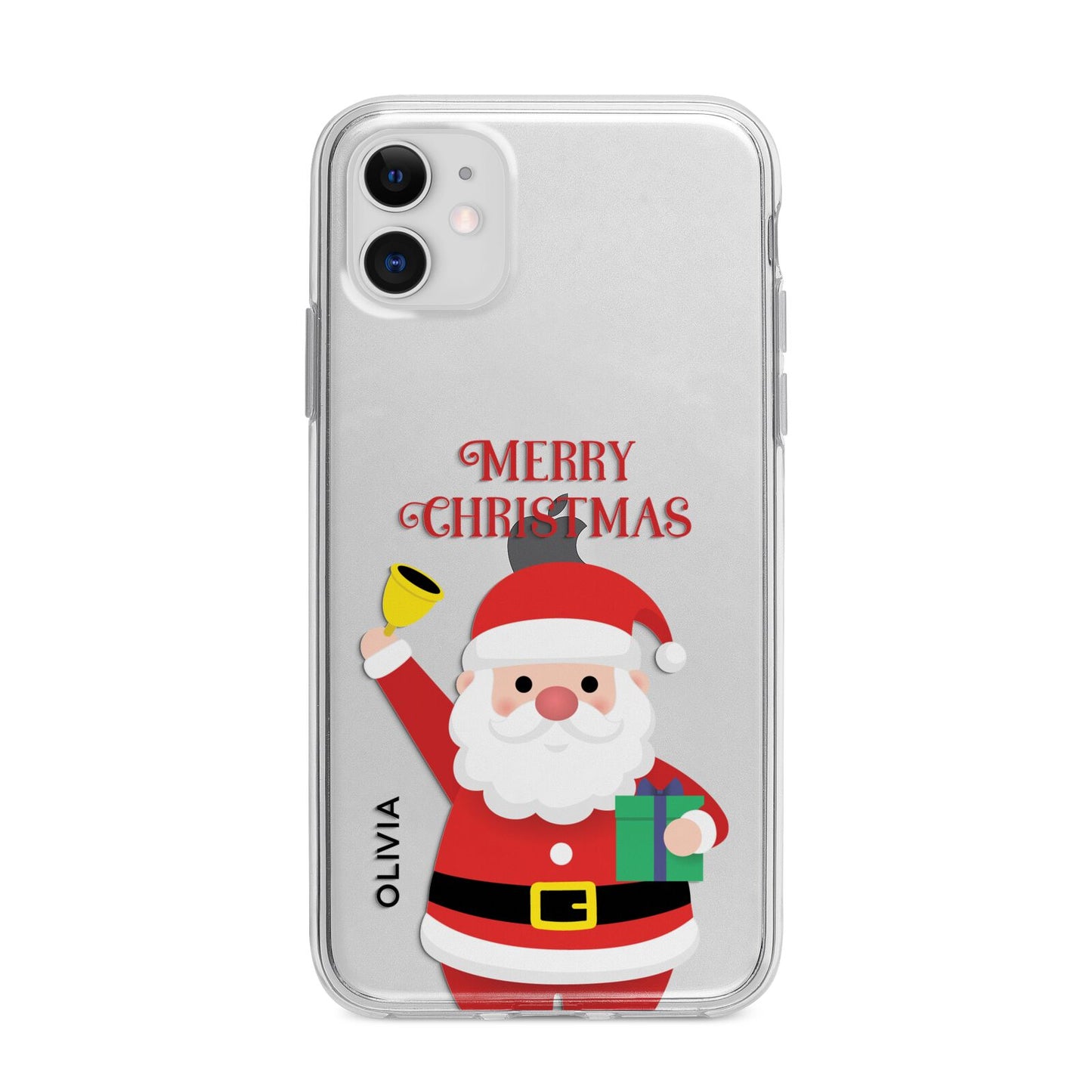 Personalised Santa Apple iPhone 11 in White with Bumper Case