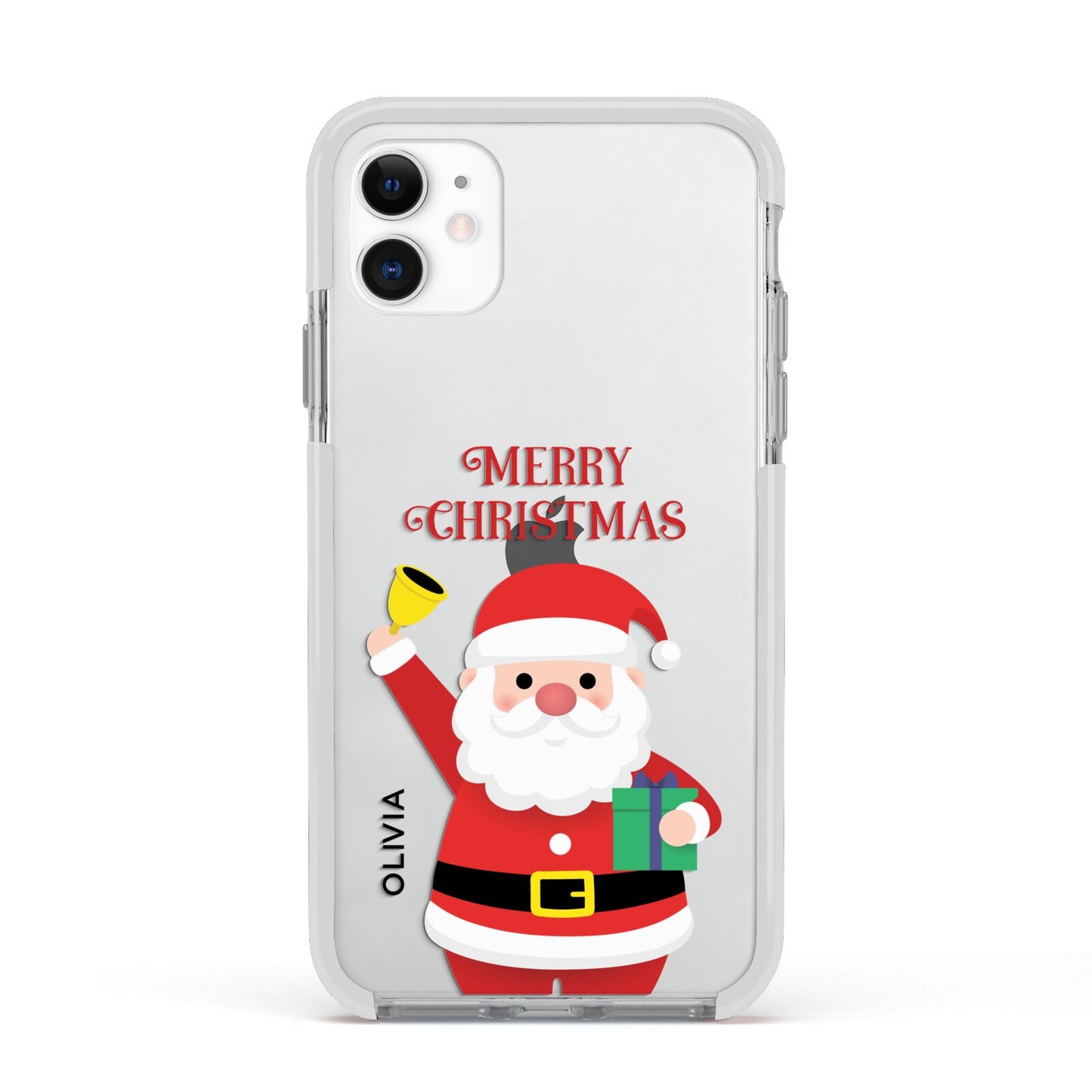 Personalised Santa Apple iPhone 11 in White with White Impact Case