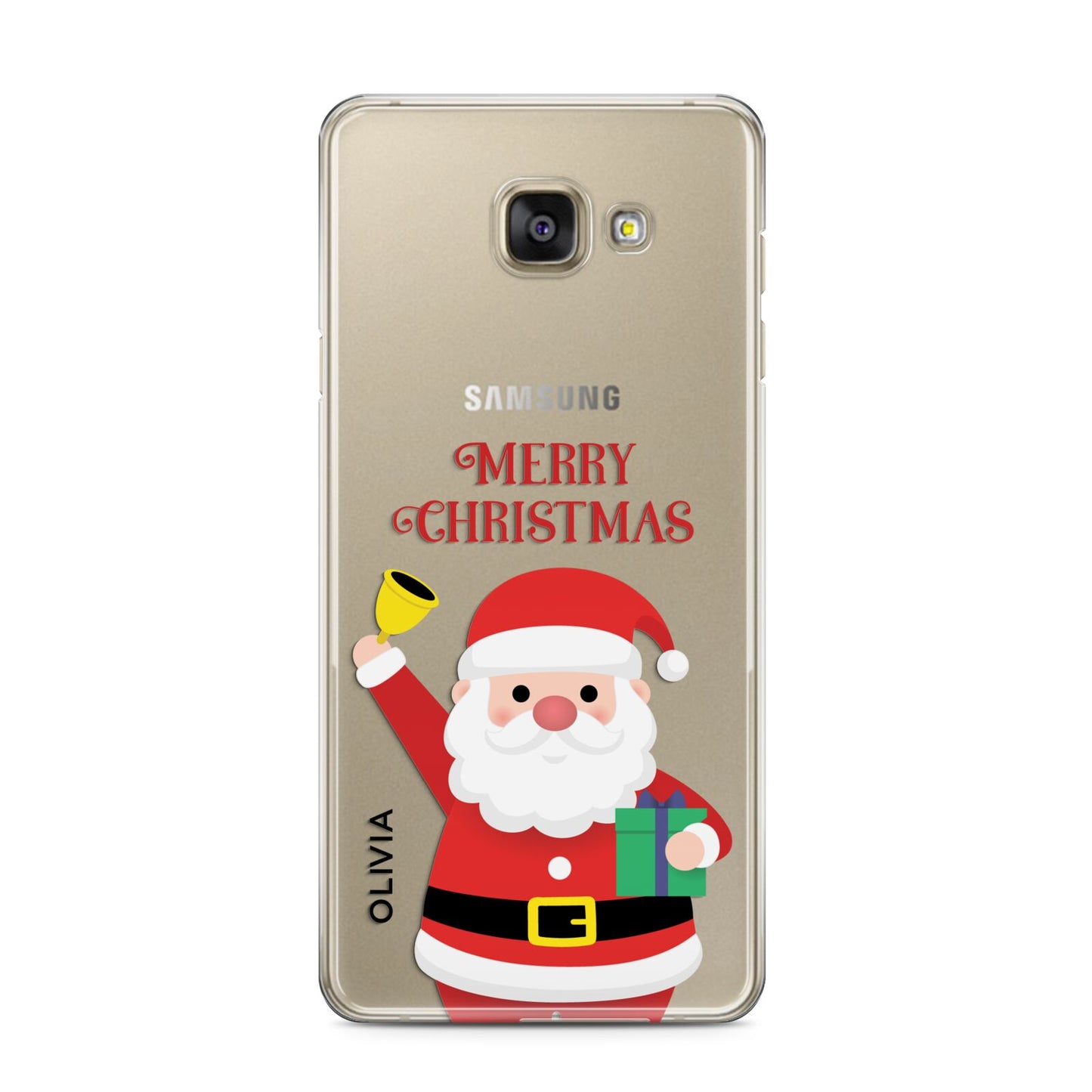 Personalised Santa Samsung Galaxy A3 2016 Case on gold phone