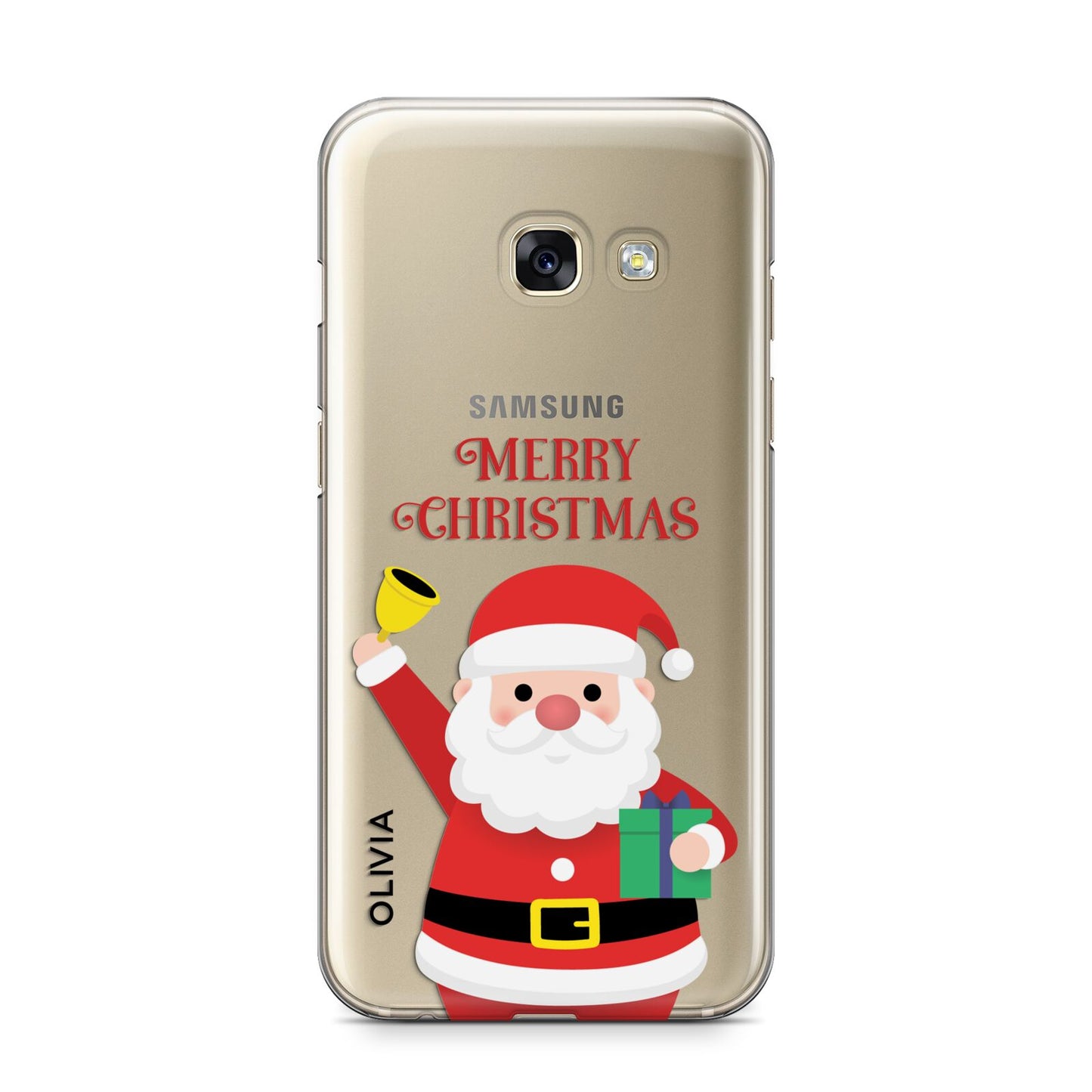 Personalised Santa Samsung Galaxy A3 2017 Case on gold phone