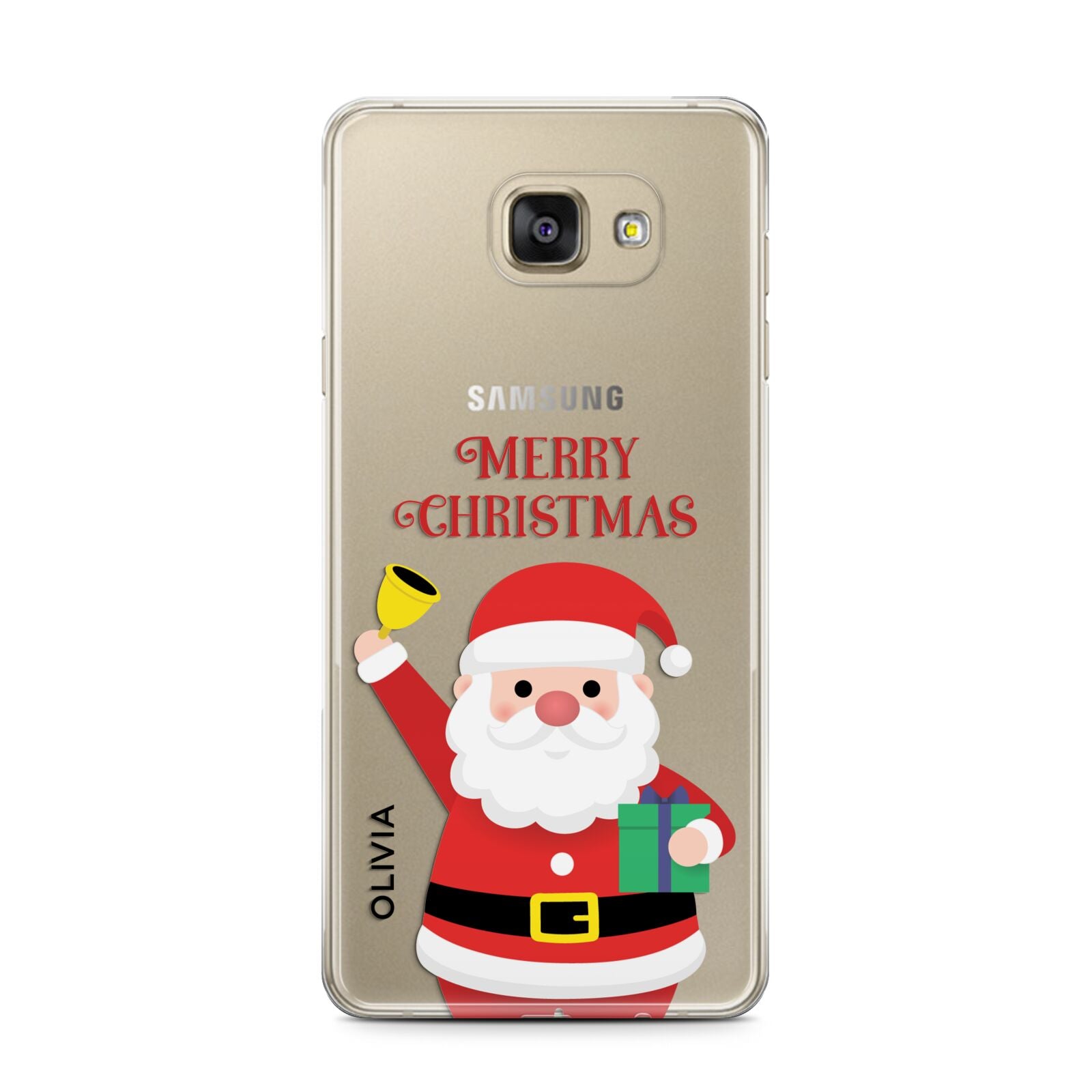 Personalised Santa Samsung Galaxy A7 2016 Case on gold phone