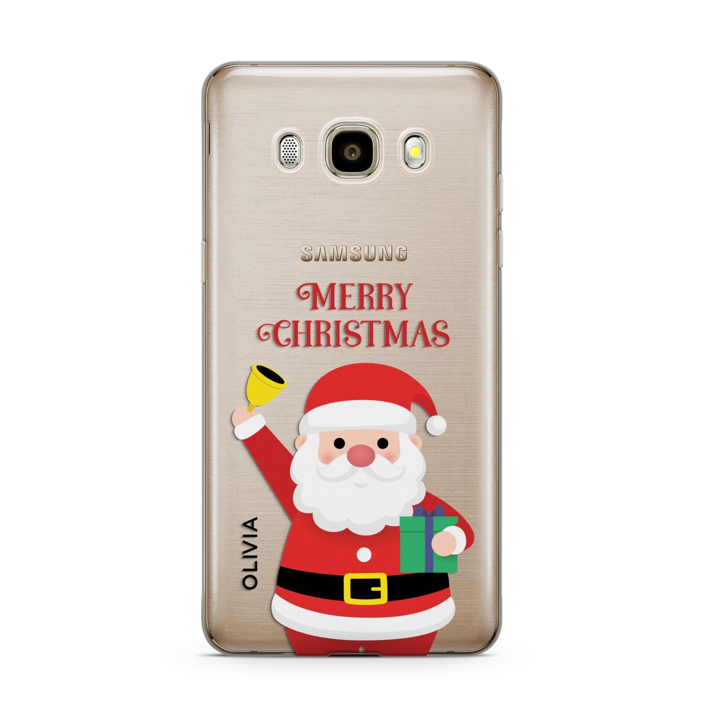 Personalised Santa Samsung Galaxy J7 2016 Case on gold phone