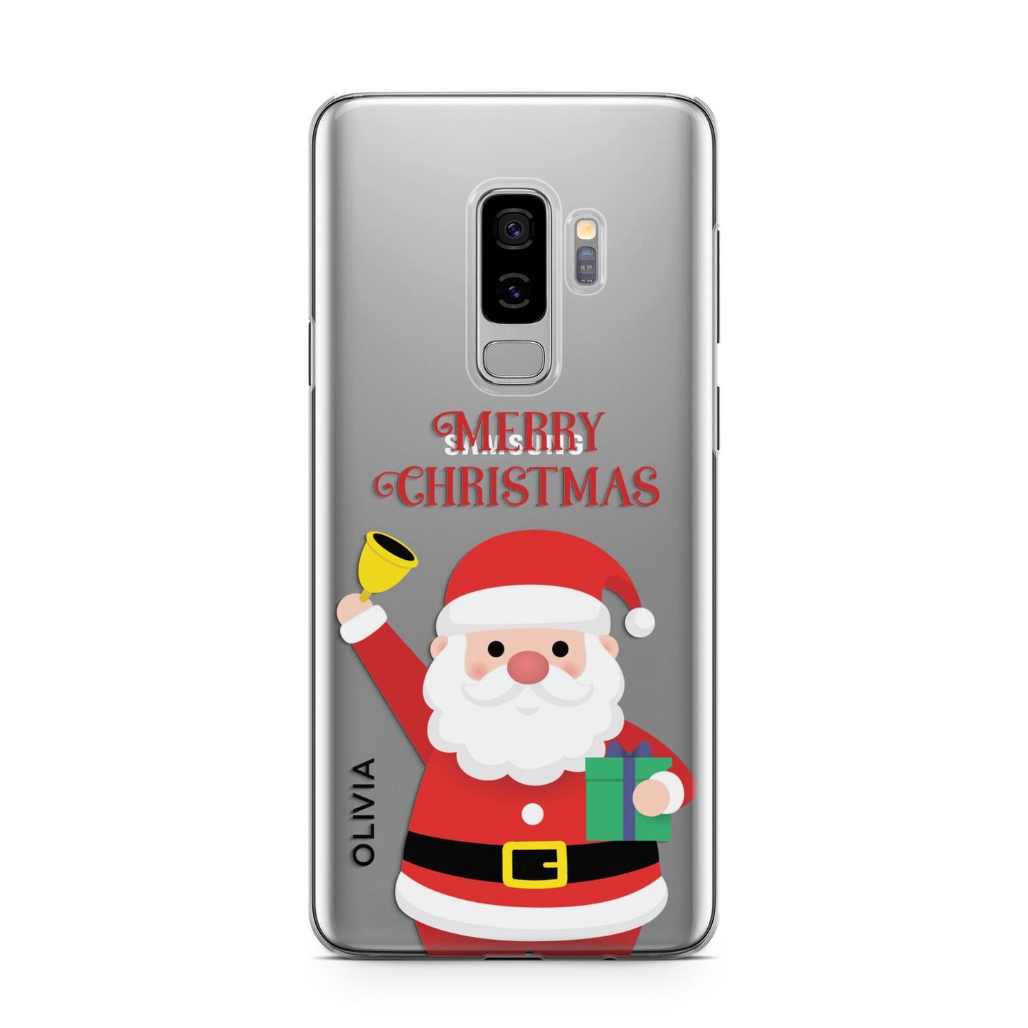 Personalised Santa Samsung Galaxy S9 Plus Case on Silver phone