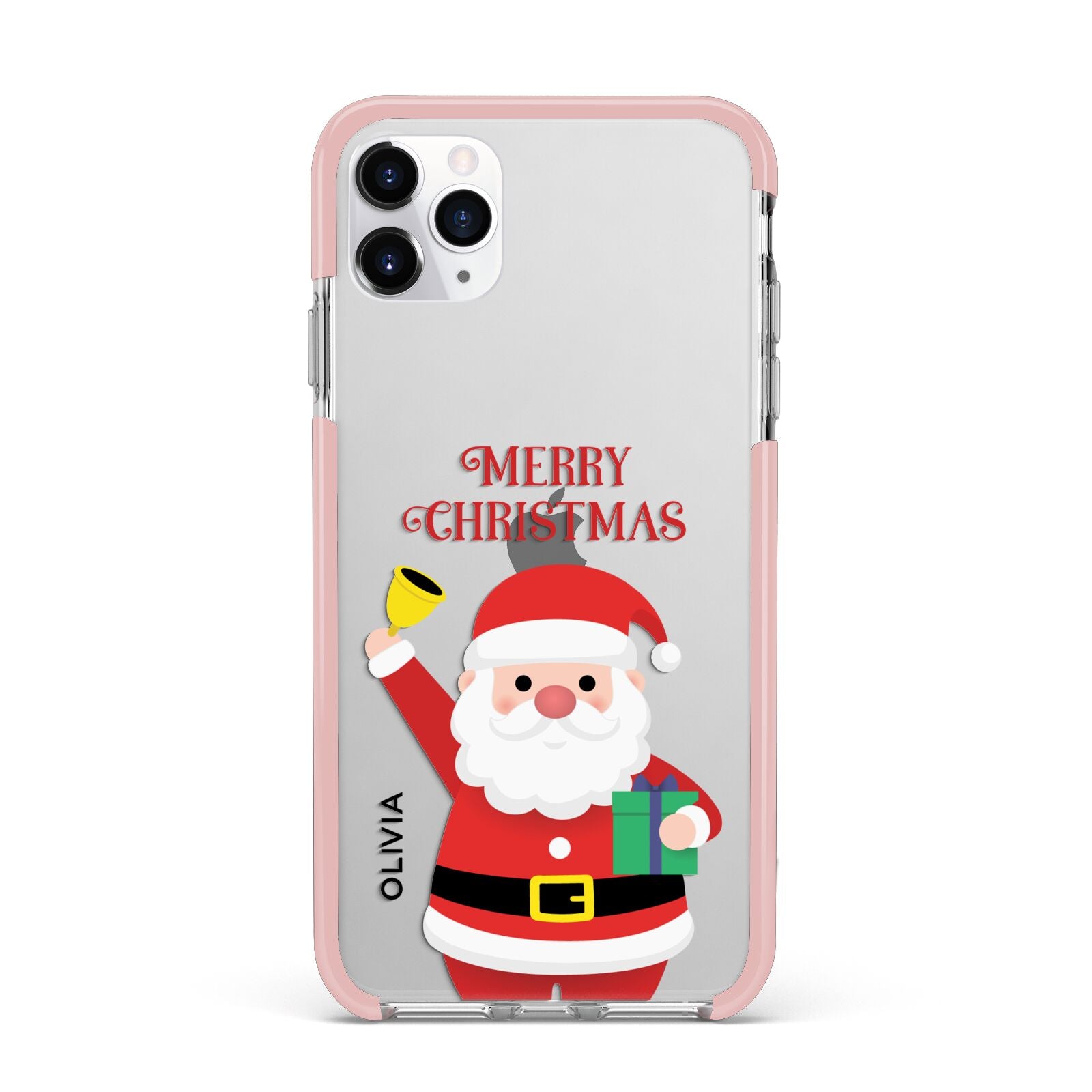 Personalised Santa iPhone 11 Pro Max Impact Pink Edge Case