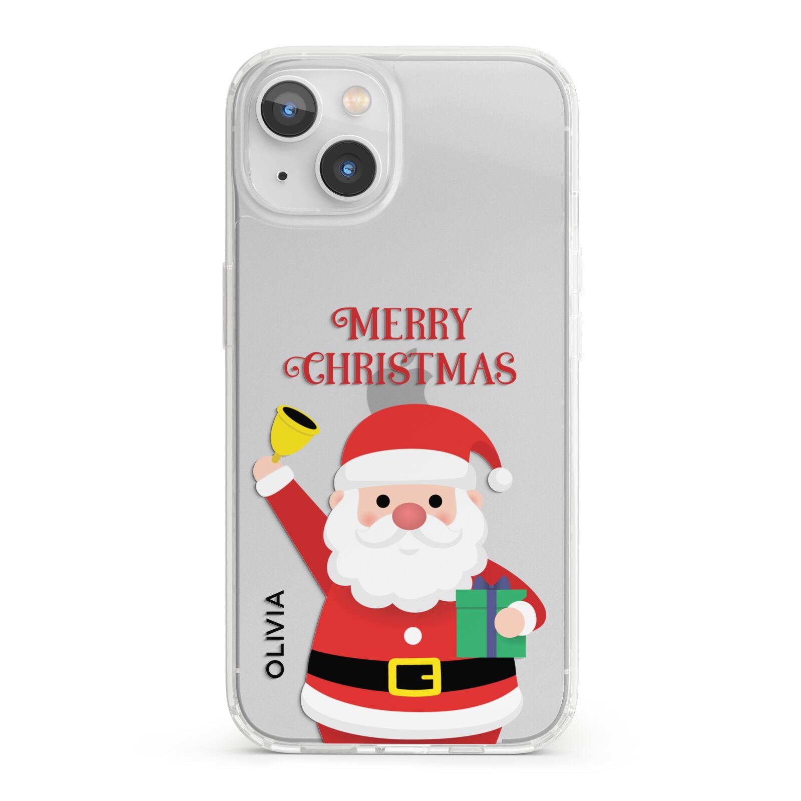 Personalised Santa iPhone 13 Clear Bumper Case