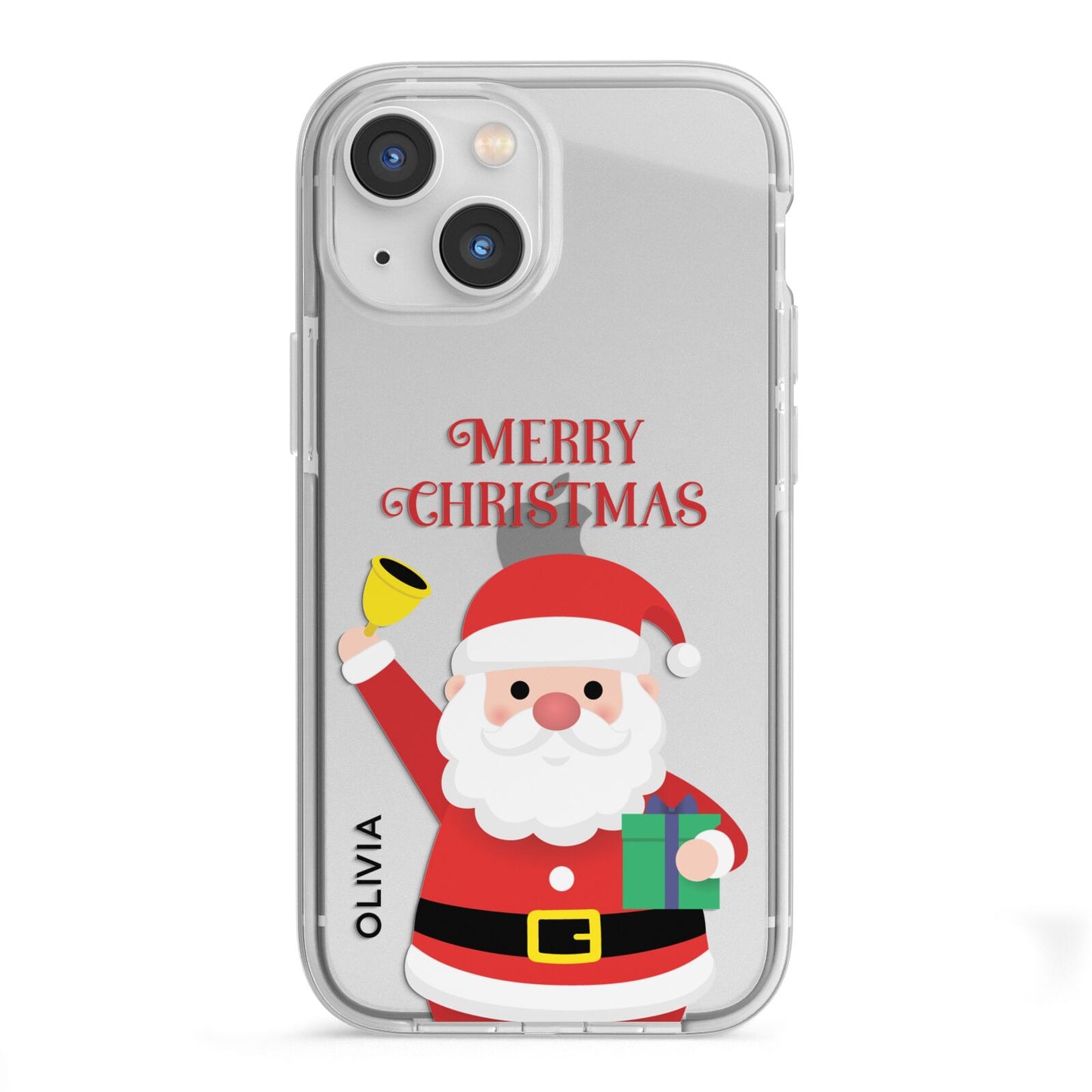 Personalised Santa iPhone 13 Mini TPU Impact Case with White Edges