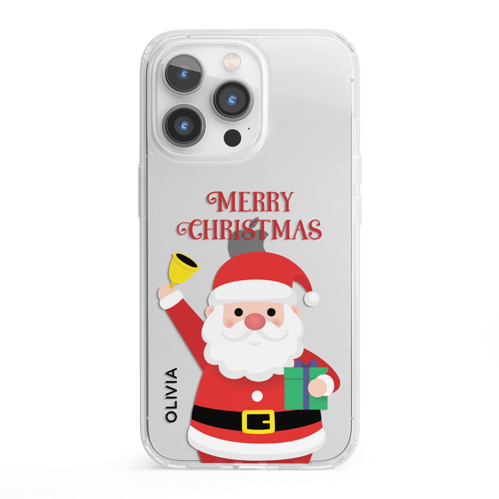 Personalised Santa iPhone 13 Pro Clear Bumper Case