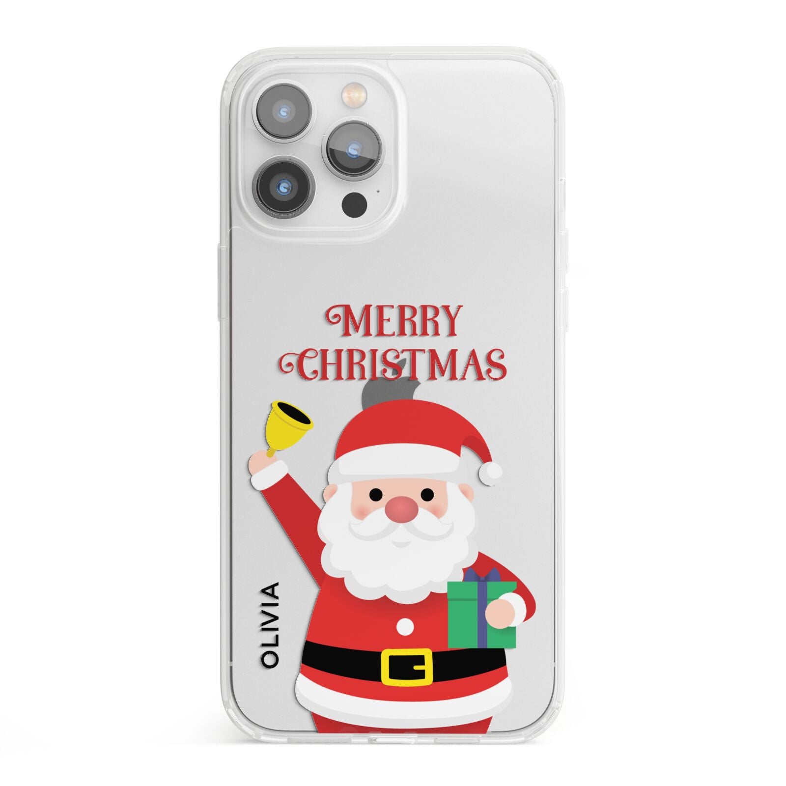 Personalised Santa iPhone 13 Pro Max Clear Bumper Case