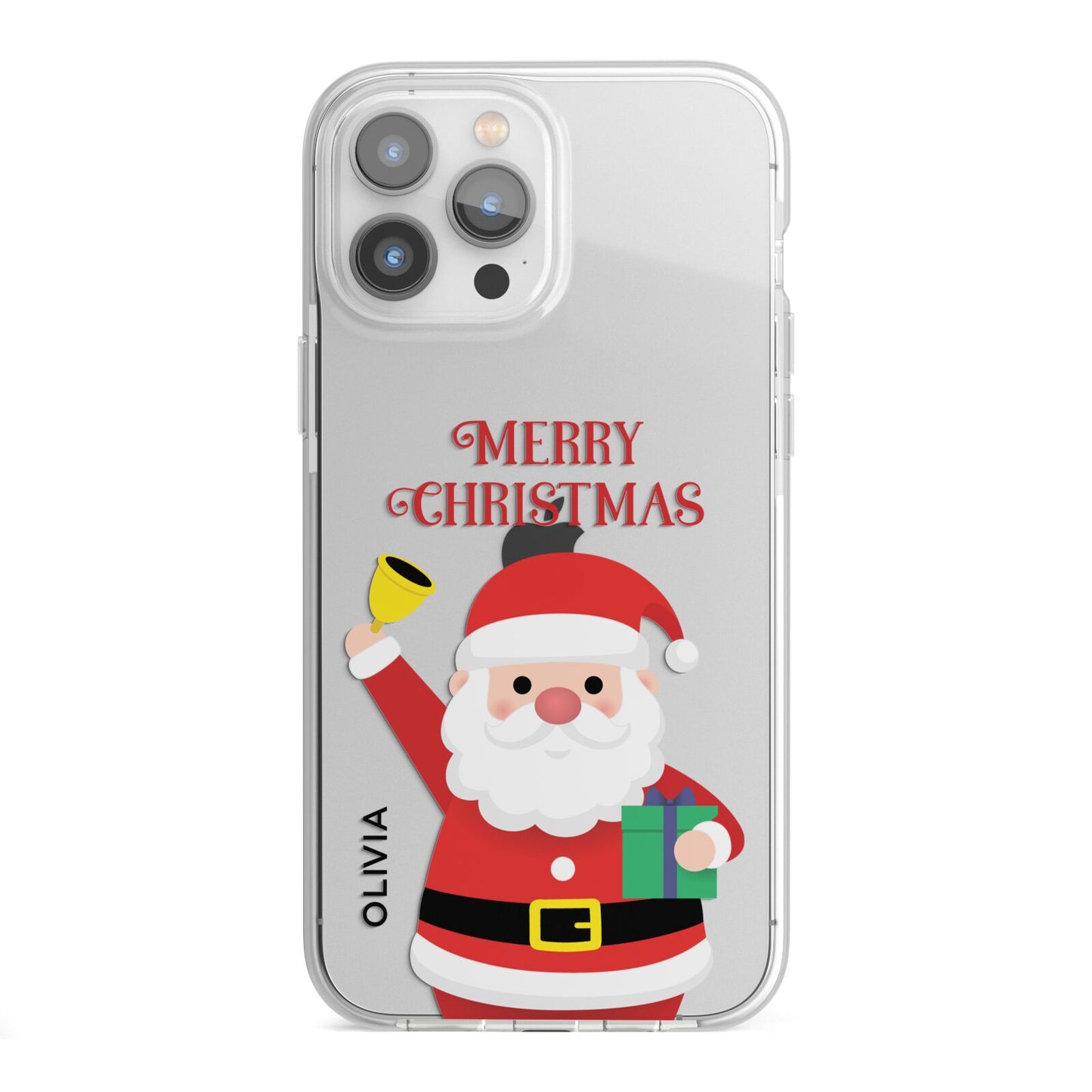 Personalised Santa iPhone 13 Pro Max TPU Impact Case with White Edges