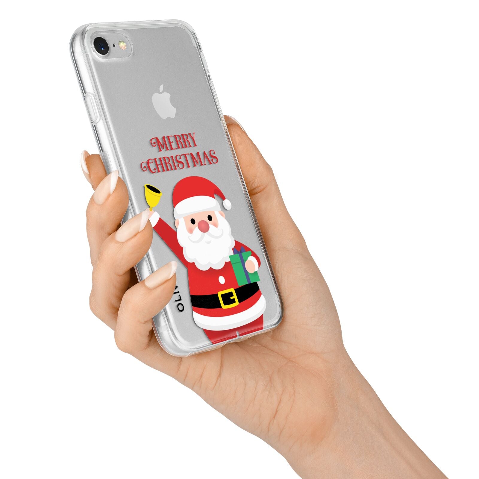 Personalised Santa iPhone 7 Bumper Case on Silver iPhone Alternative Image