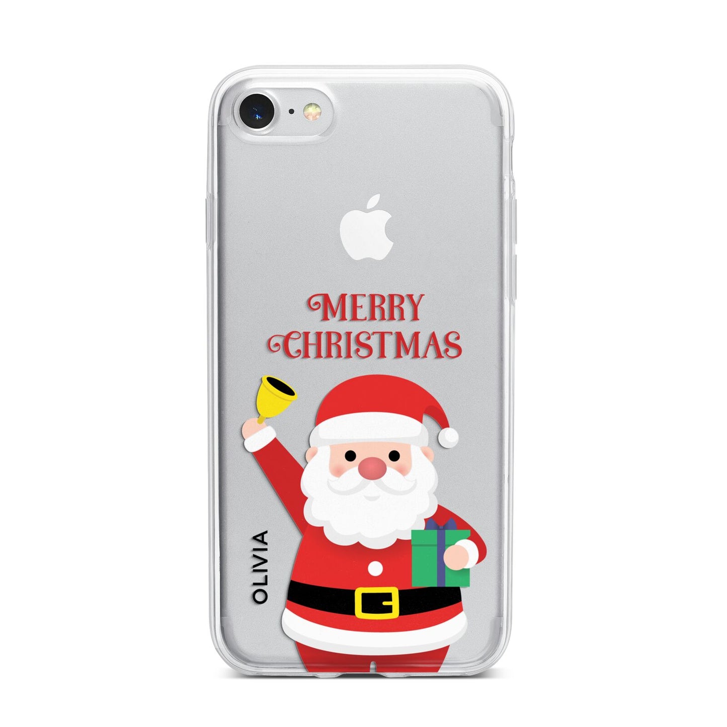 Personalised Santa iPhone 7 Bumper Case on Silver iPhone