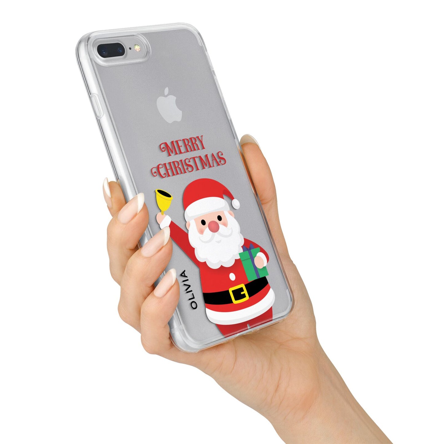 Personalised Santa iPhone 7 Plus Bumper Case on Silver iPhone Alternative Image