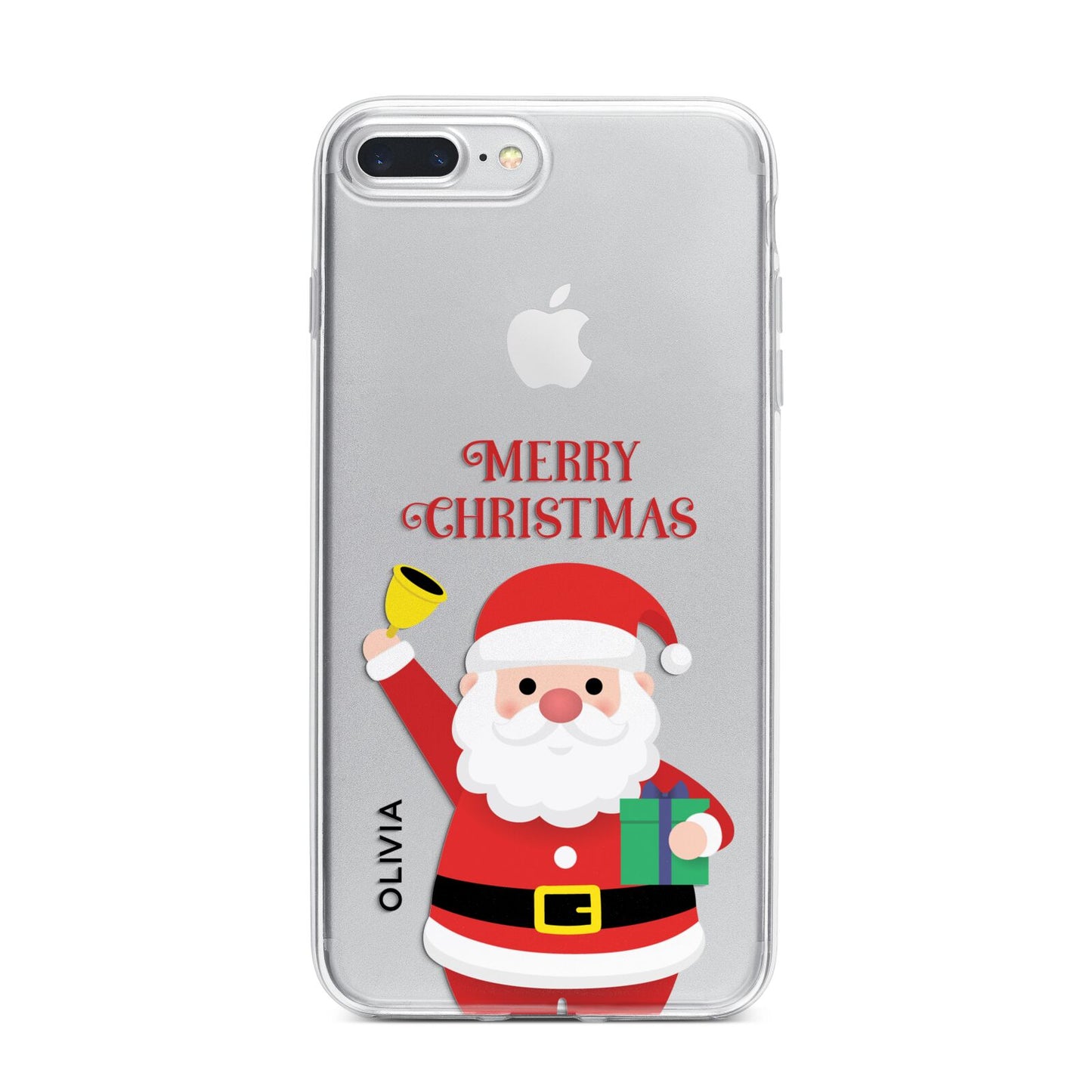 Personalised Santa iPhone 7 Plus Bumper Case on Silver iPhone