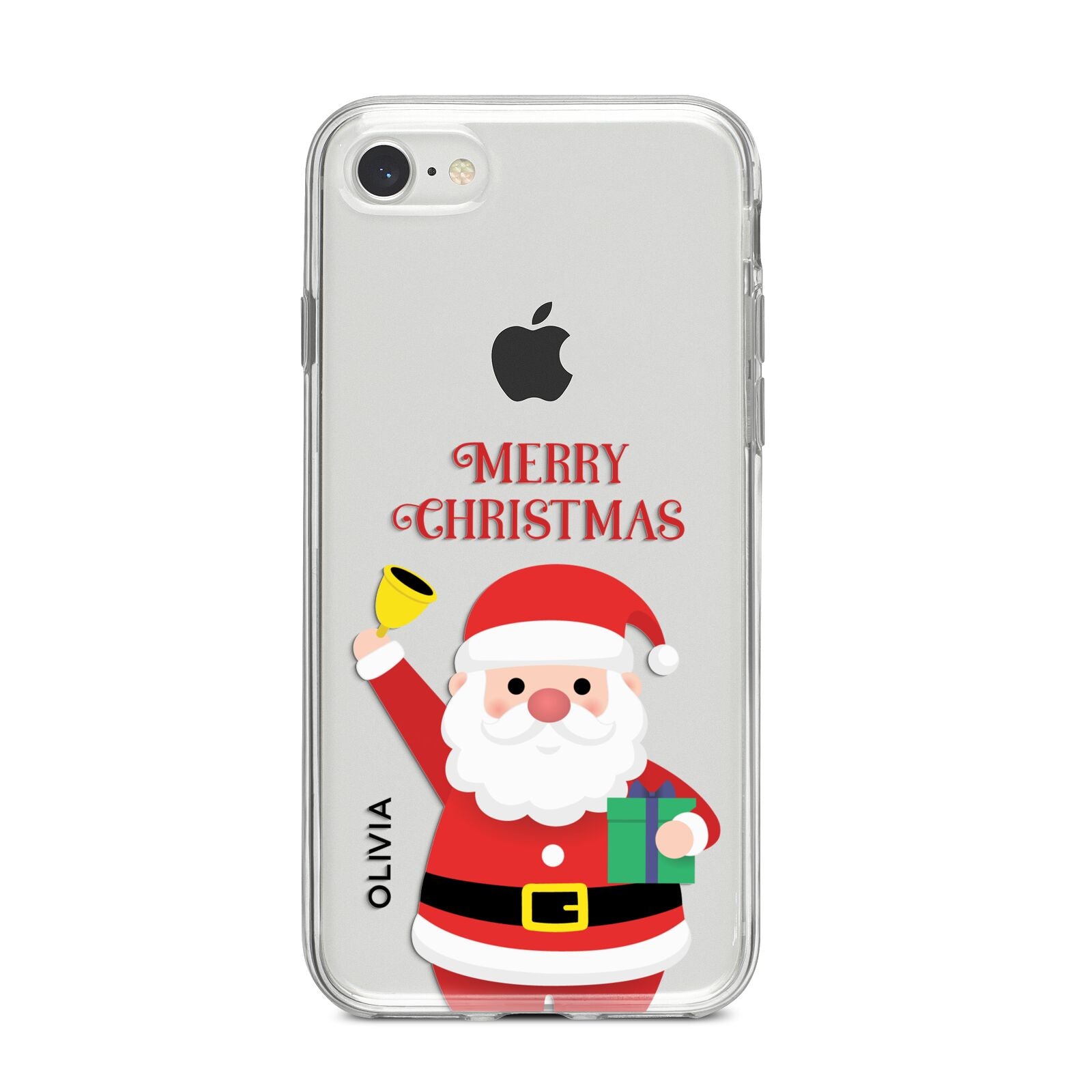 Personalised Santa iPhone 8 Bumper Case on Silver iPhone