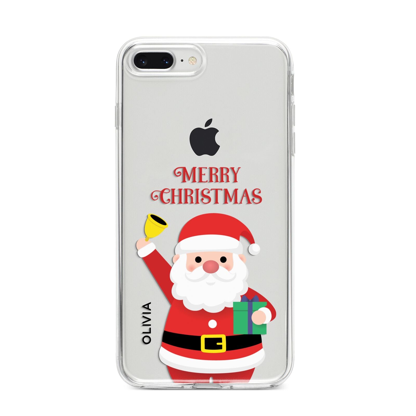 Personalised Santa iPhone 8 Plus Bumper Case on Silver iPhone