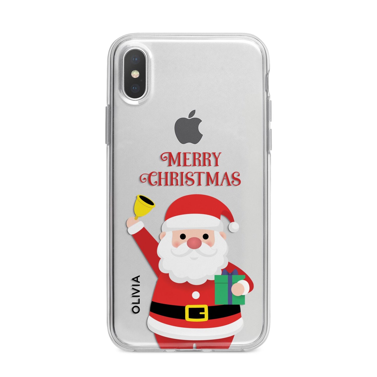 Personalised Santa iPhone X Bumper Case on Silver iPhone Alternative Image 1