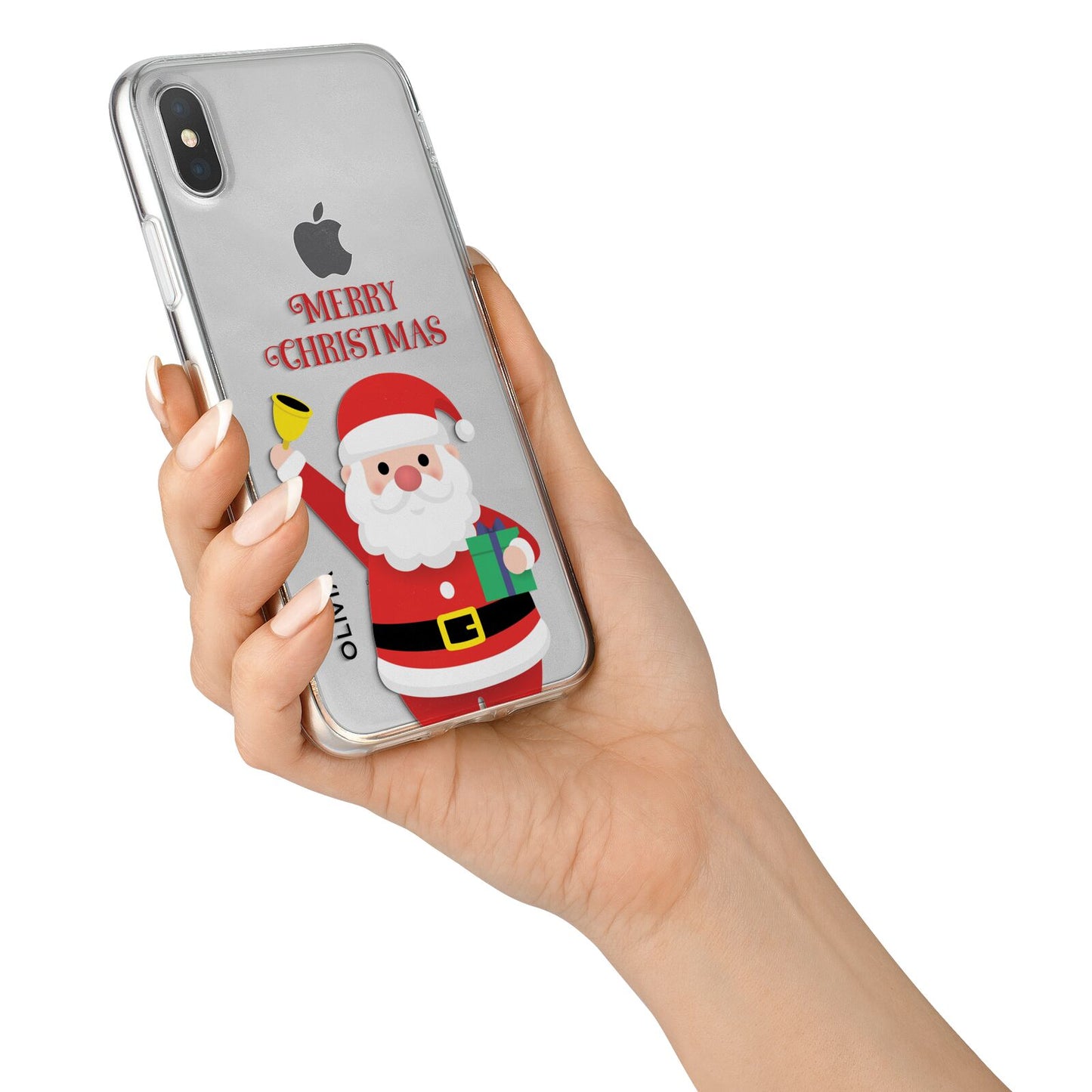 Personalised Santa iPhone X Bumper Case on Silver iPhone Alternative Image 2