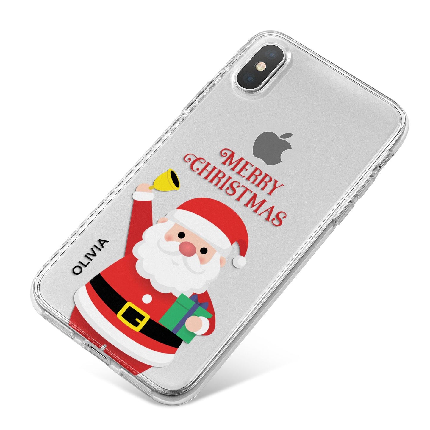 Personalised Santa iPhone X Bumper Case on Silver iPhone