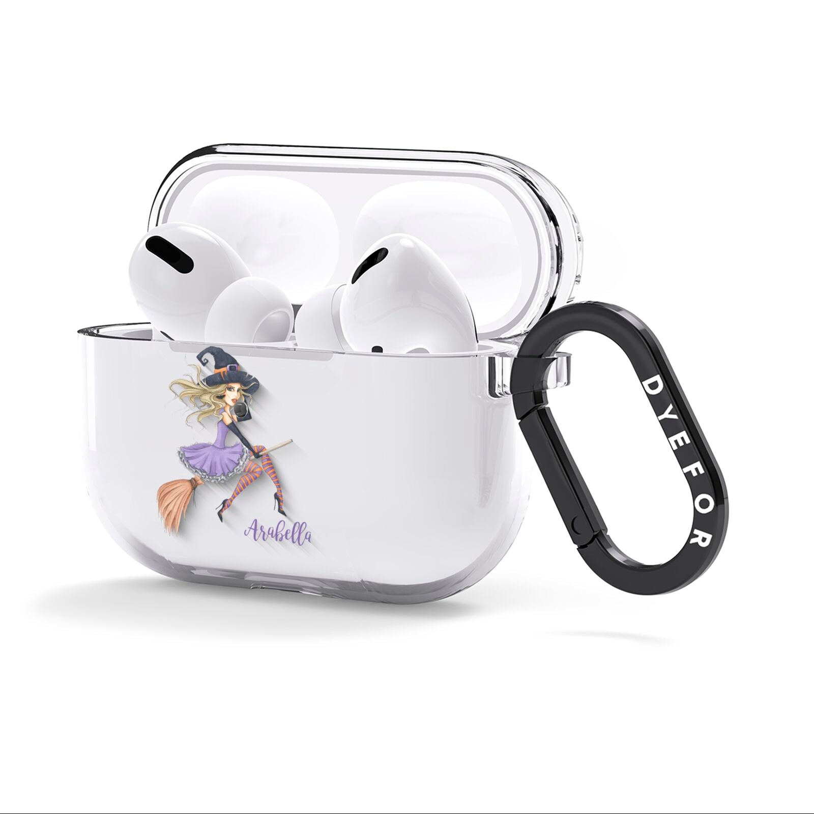 Personalised Sassy Witch AirPods Clear Case 3rd Gen Side Image