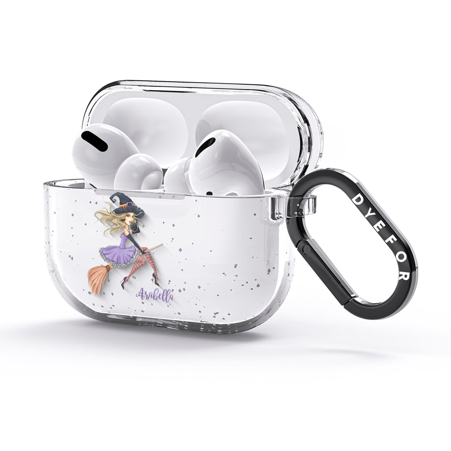 Personalised Sassy Witch AirPods Glitter Case 3rd Gen Side Image