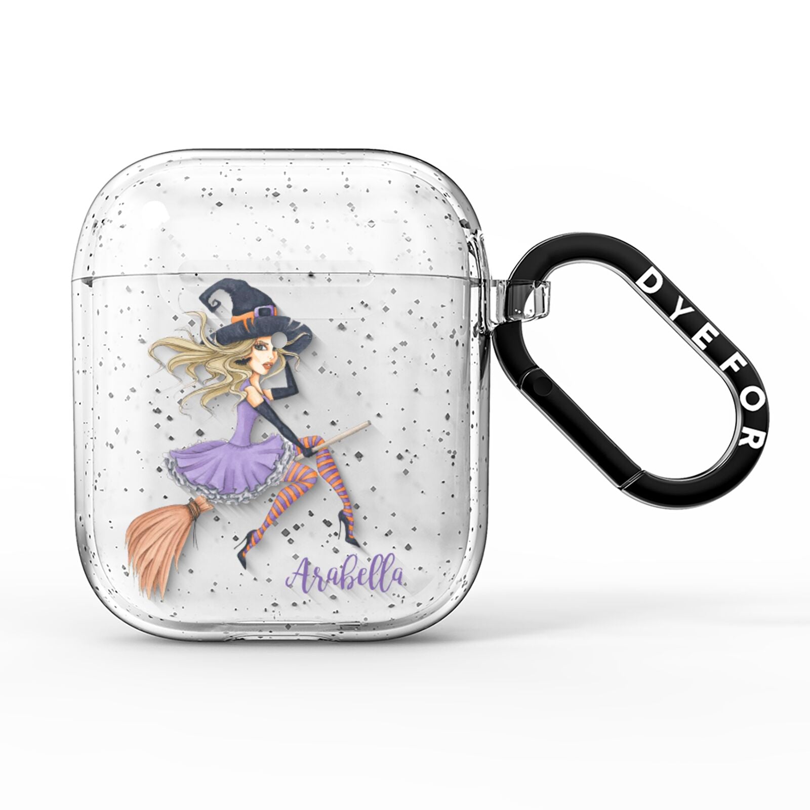 Personalised Sassy Witch AirPods Glitter Case