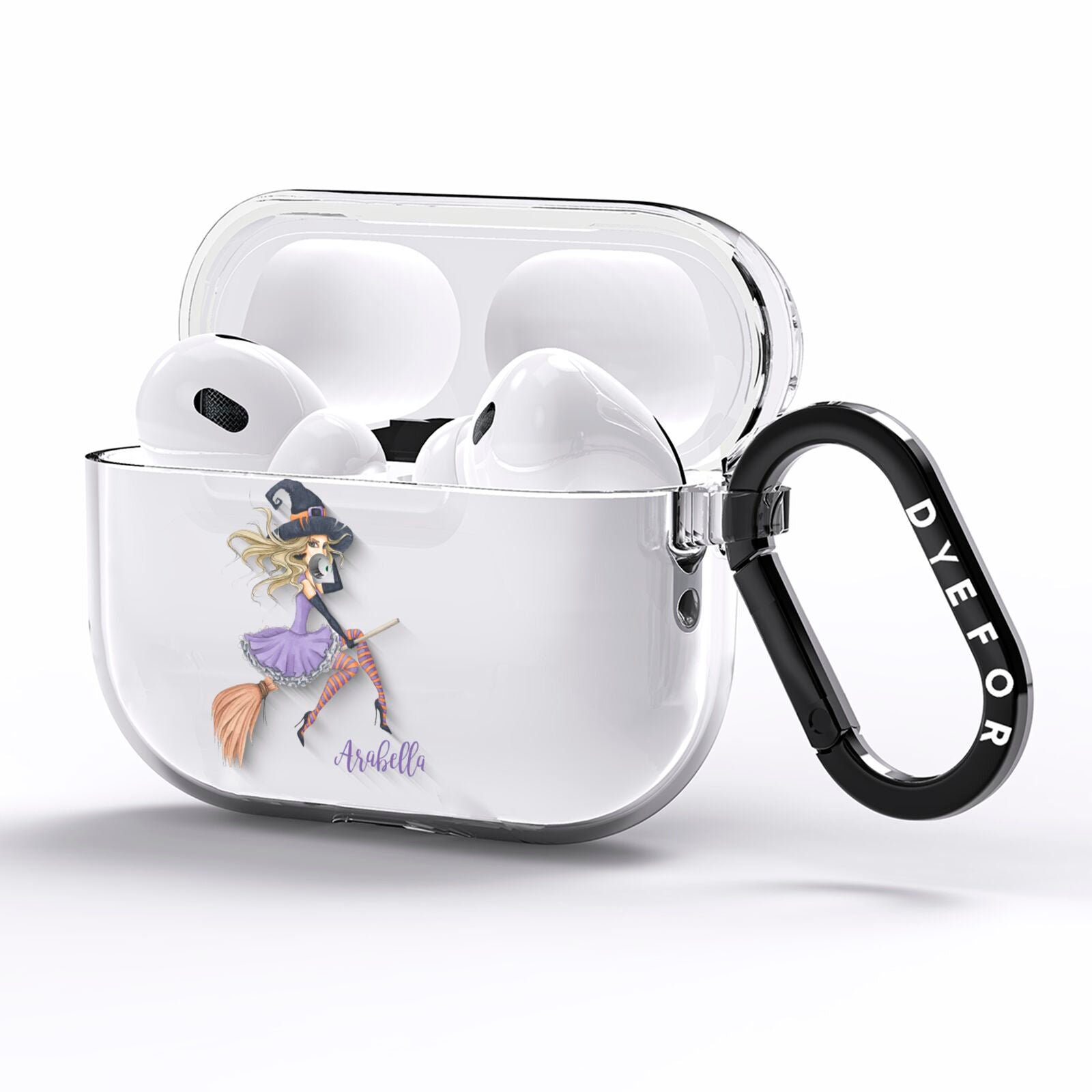 Personalised Sassy Witch AirPods Pro Clear Case Side Image