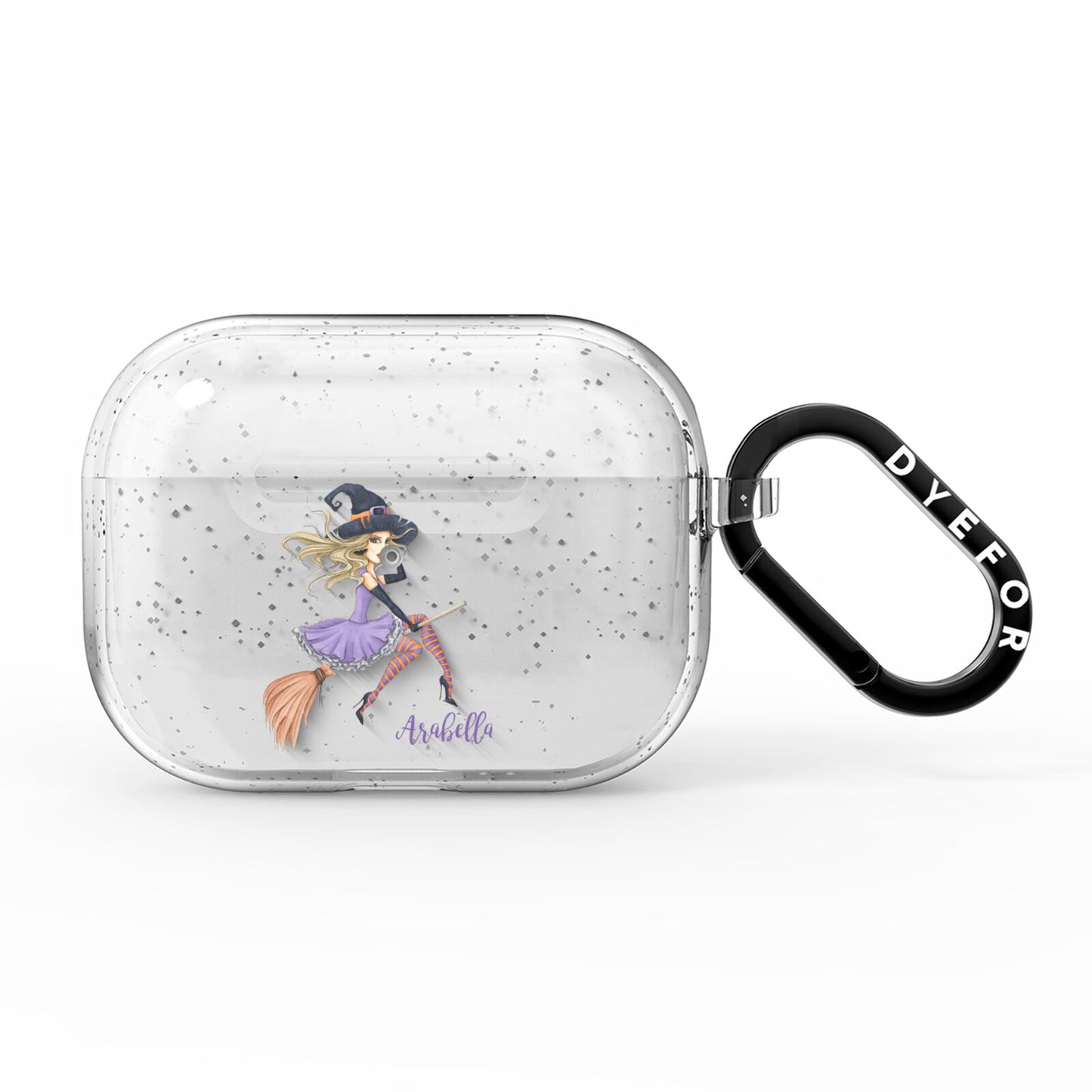 Personalised Sassy Witch AirPods Pro Glitter Case