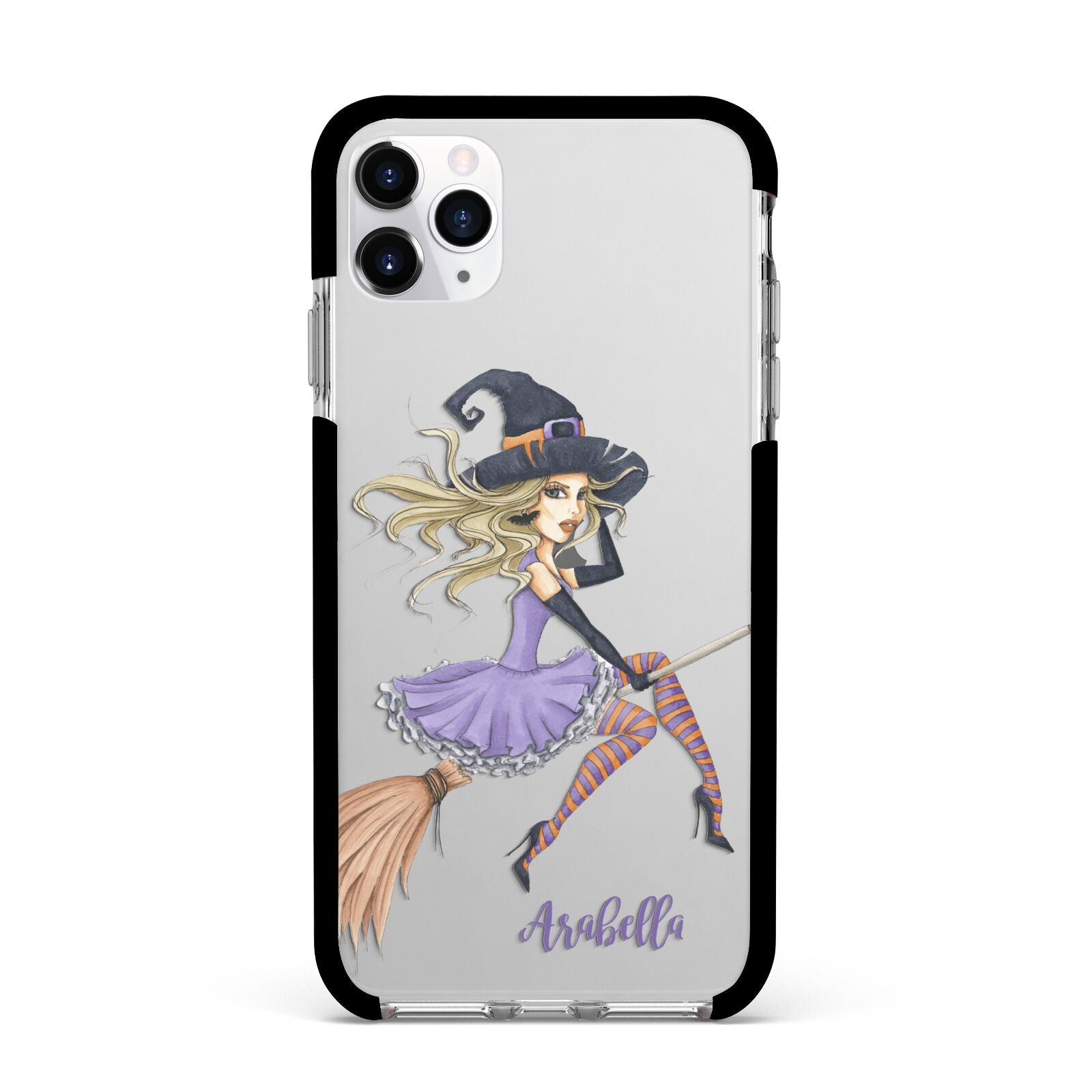 Personalised Sassy Witch Apple iPhone 11 Pro Max in Silver with Black Impact Case