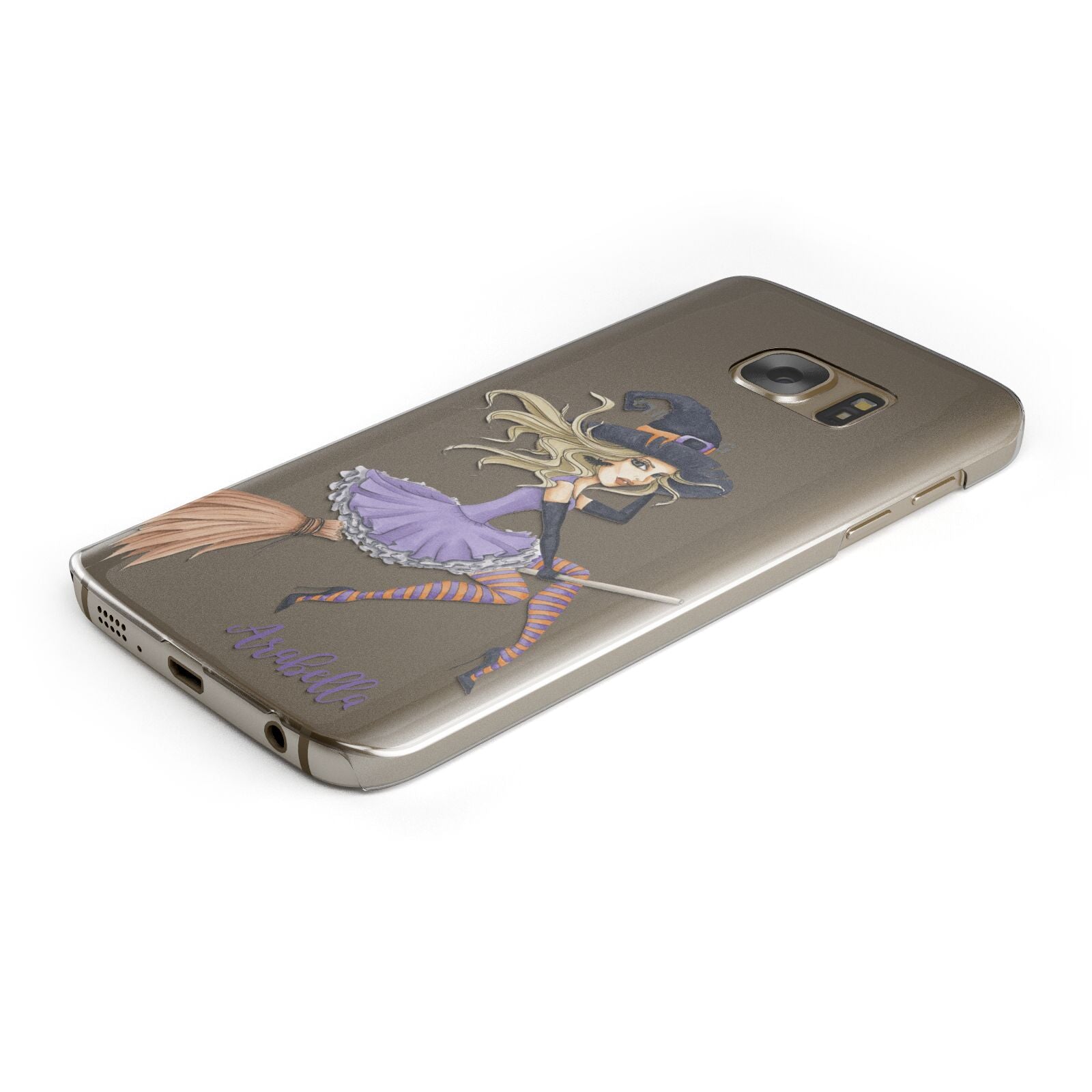 Personalised Sassy Witch Protective Samsung Galaxy Case Angled Image