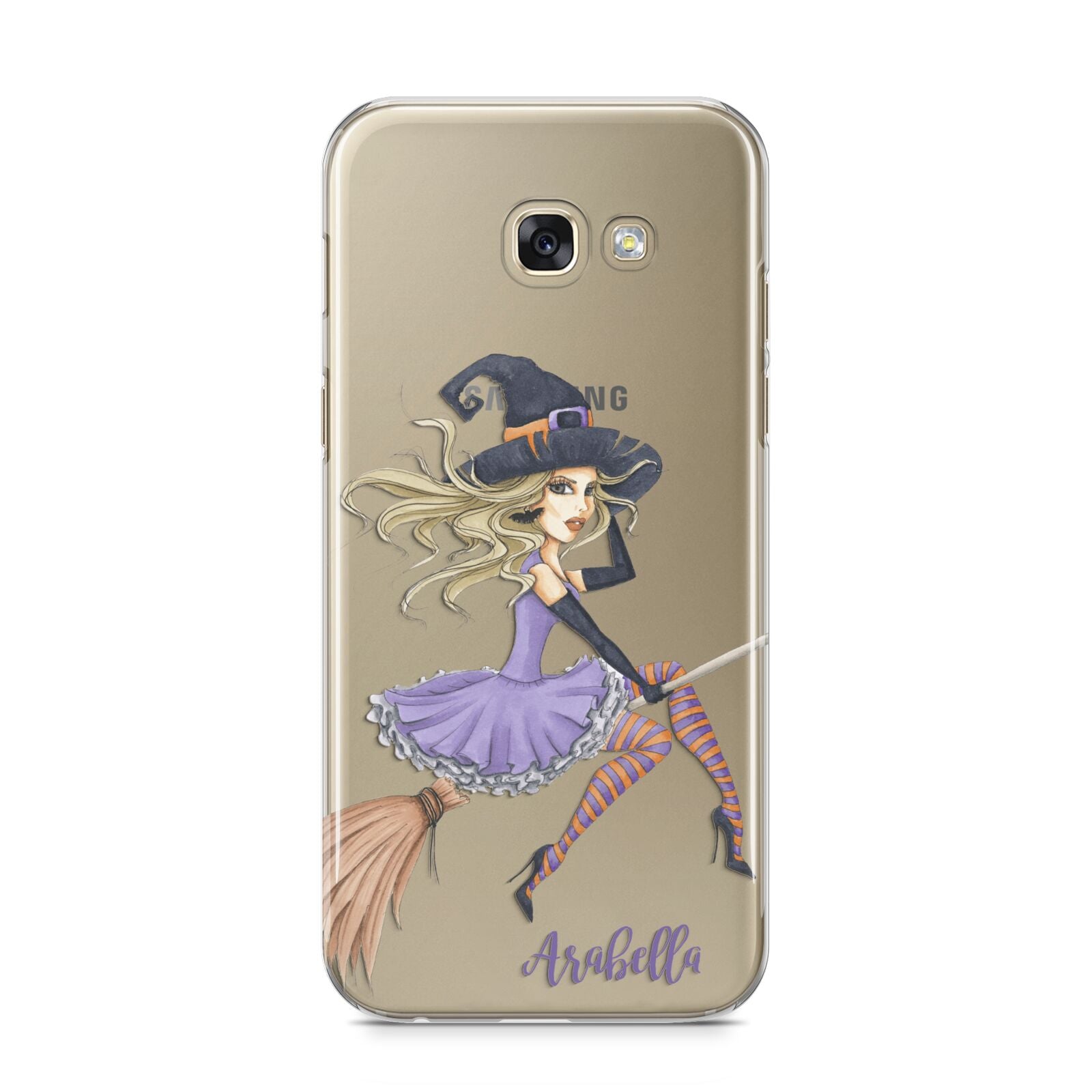 Personalised Sassy Witch Samsung Galaxy A5 2017 Case on gold phone