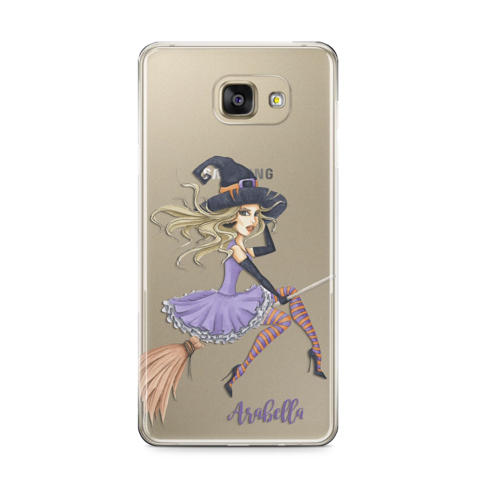 Personalised Sassy Witch Samsung Galaxy A9 2016 Case on gold phone